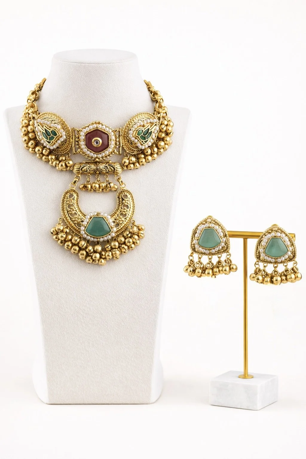 Pachi Kundan Choker Necklace Set