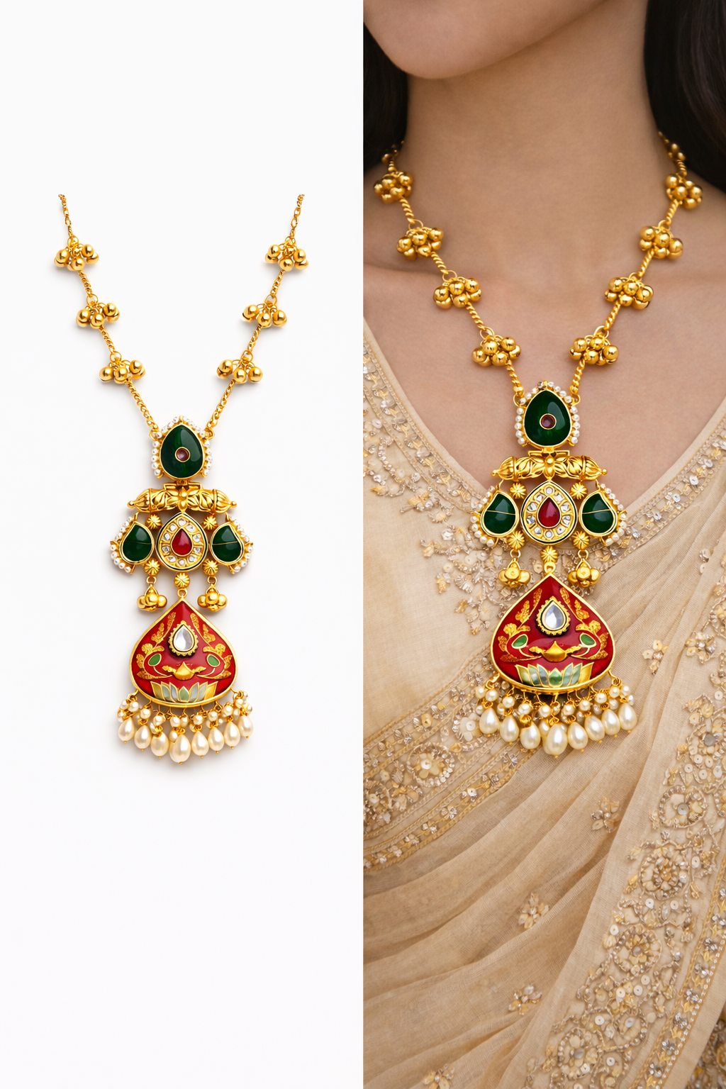 Royal Kahmiri Ghungroo Necklace Lifestyle Image.png
