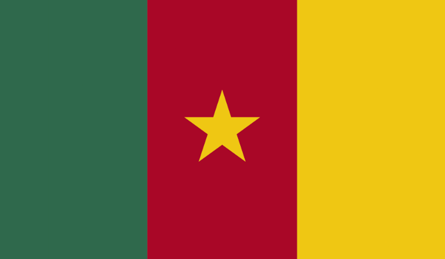 National flag of Cameroon, green, red, gold, gold star