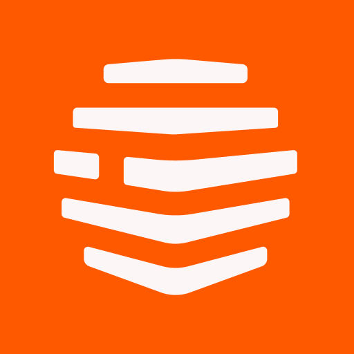 Official Hive Smart Home logo, white stripes in hive shape orange background