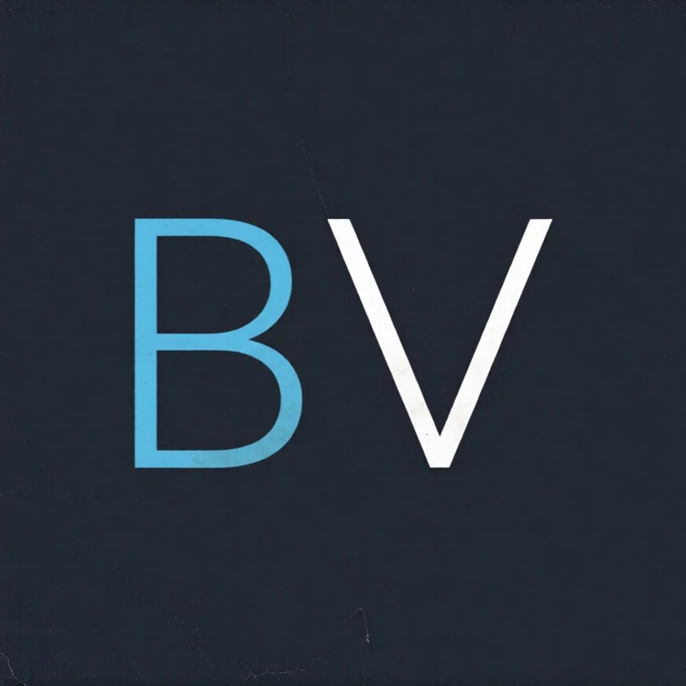 Official BetVictor small logo, light blue B, white V, black background