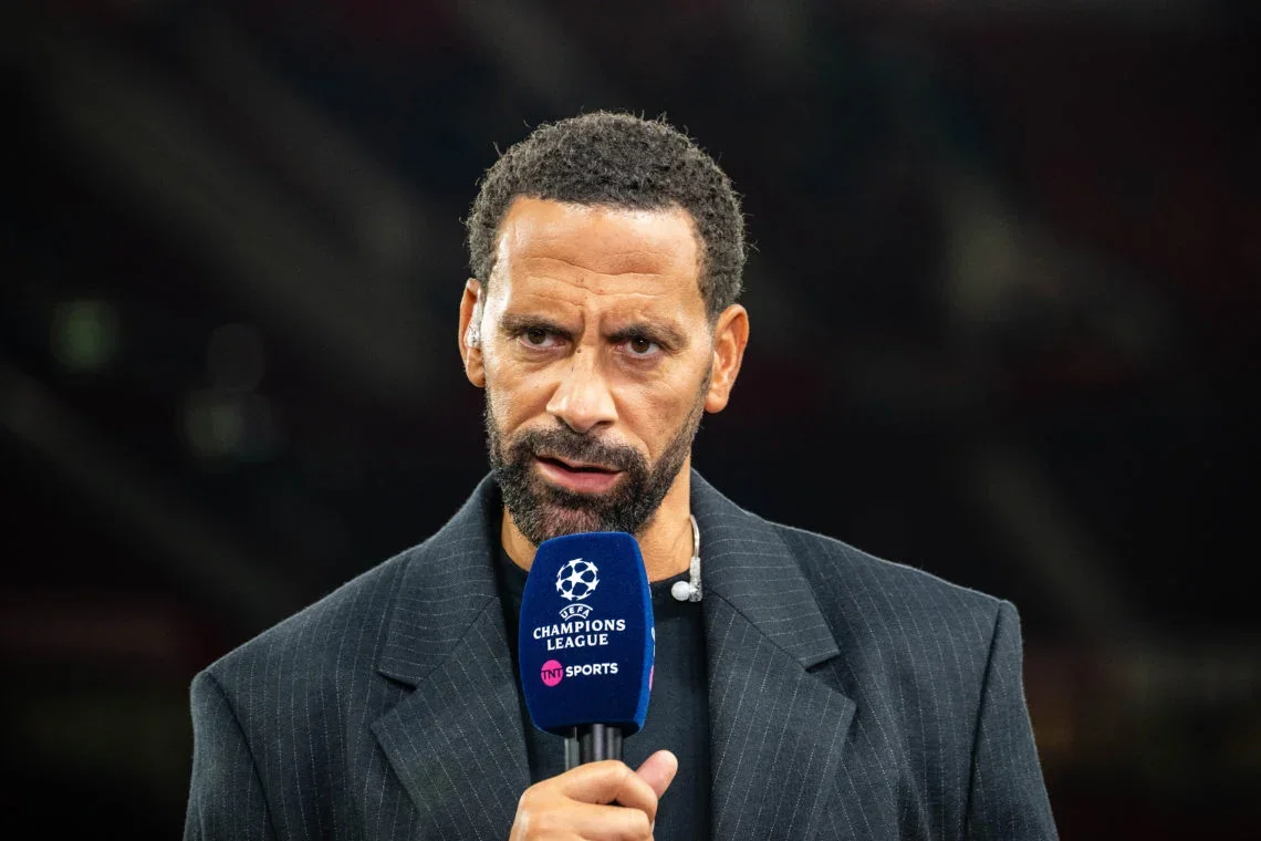 Rio Ferdinand commentating for TNT Sports on Champions League football