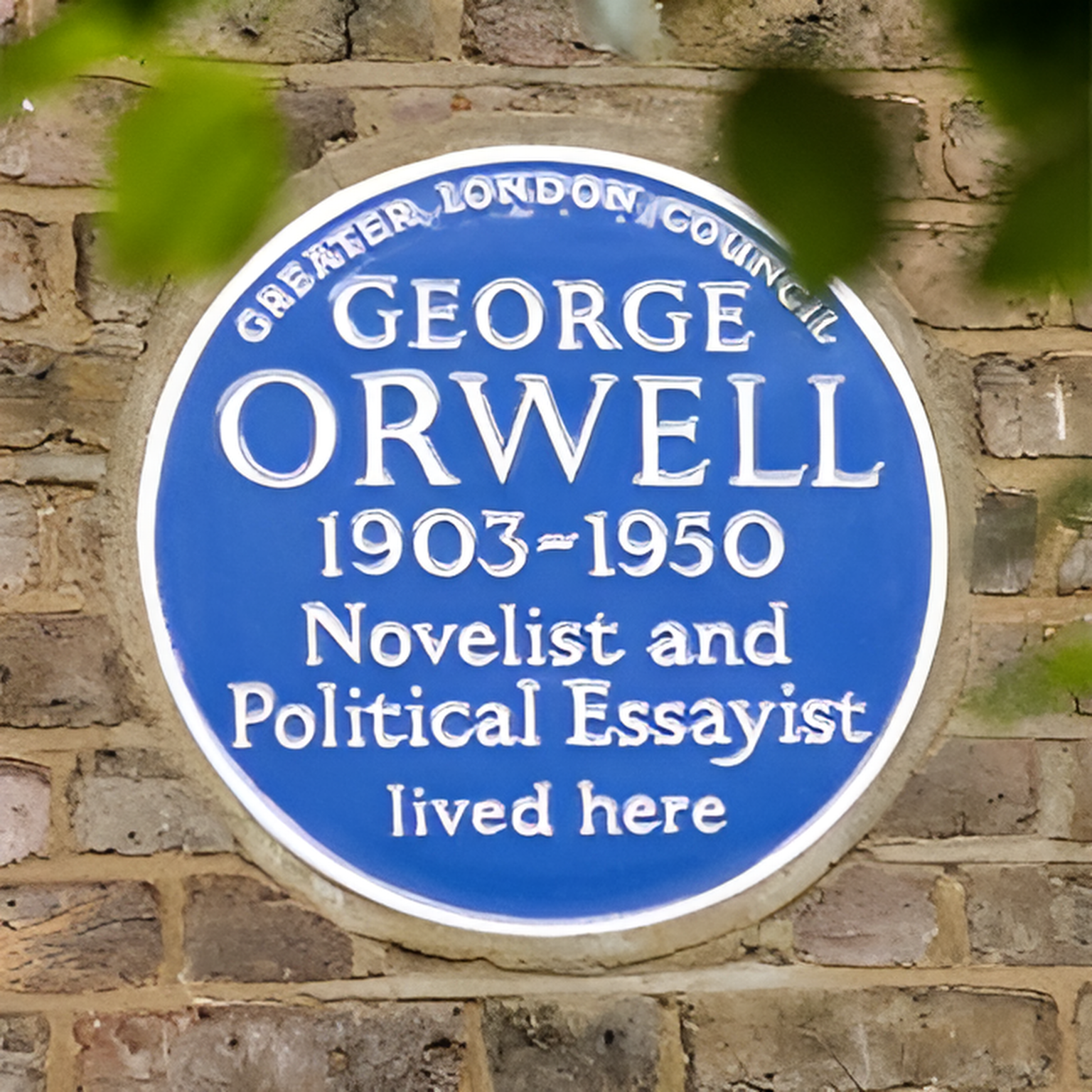 George Orwell Blue Plaque in Camden, North London