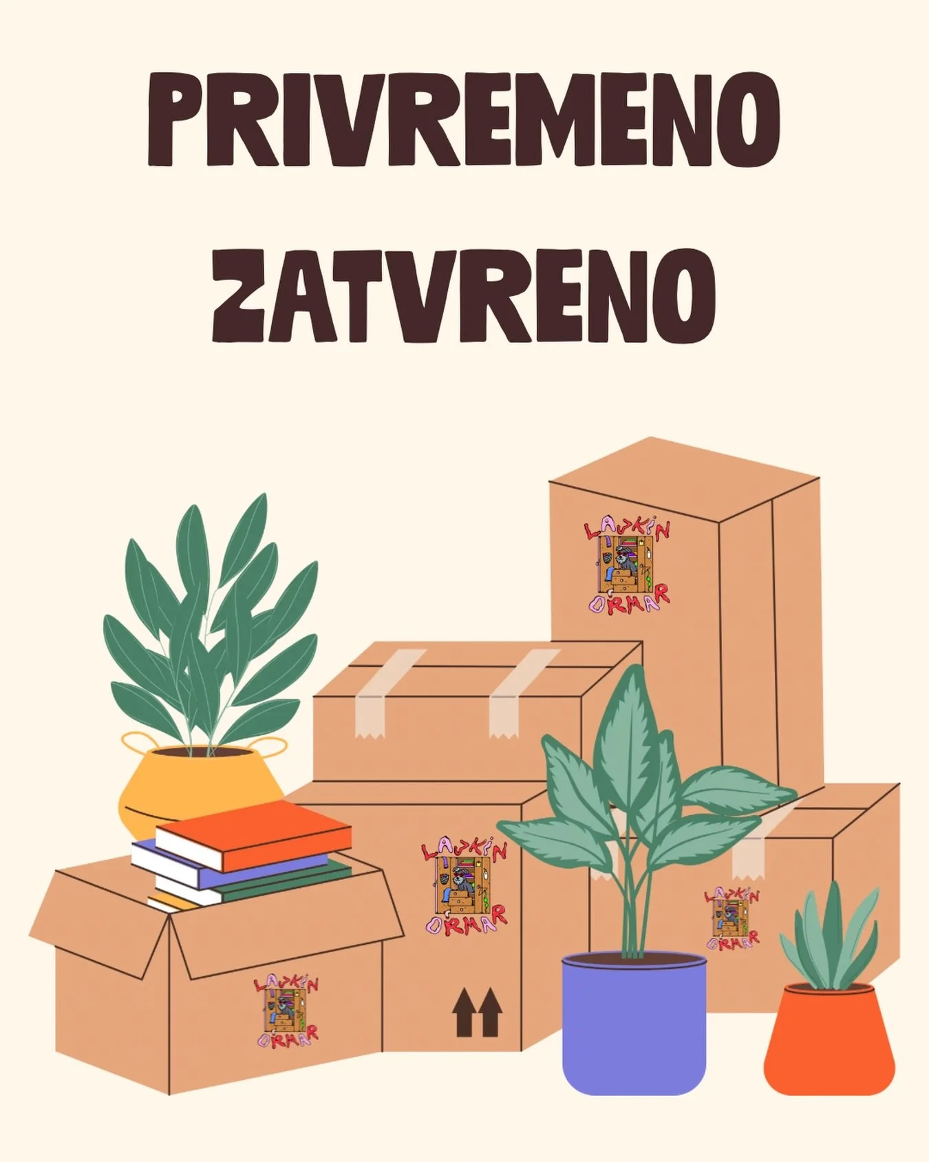 Dragi moji, 
Lajkin ormar radi preseljenja nece biti u funkciji sljedecih nekoliko mjeseci. 📦✨
O ponovnom radu obavijestit cu vas na vrijeme ovdje na profilu. 
Hvala vam na razumijevanju! Cujemo se uskoro