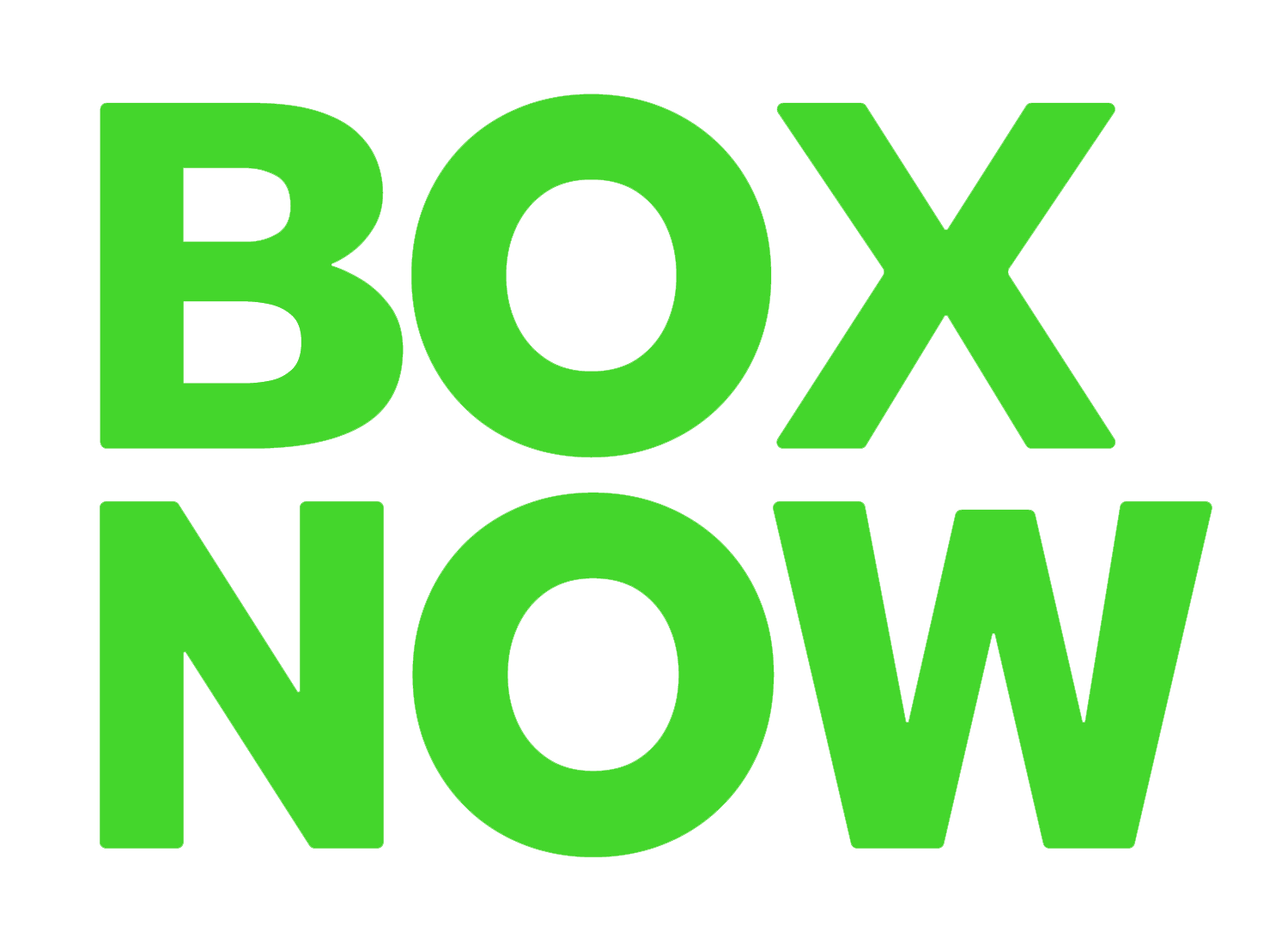 Bold green text reading 'BOX NOW' on a white background.