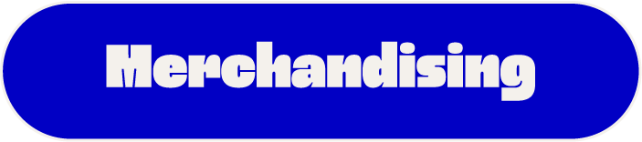 Logo avec le mot 'Merchandising' en blanc sur fond bleu