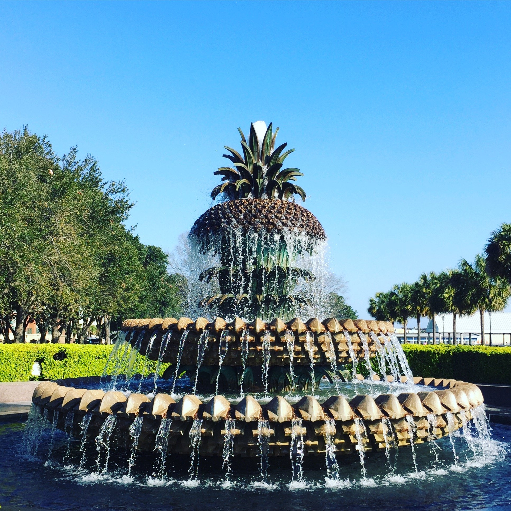 Pineapple Fountain in historic downtown Charleston, SC.