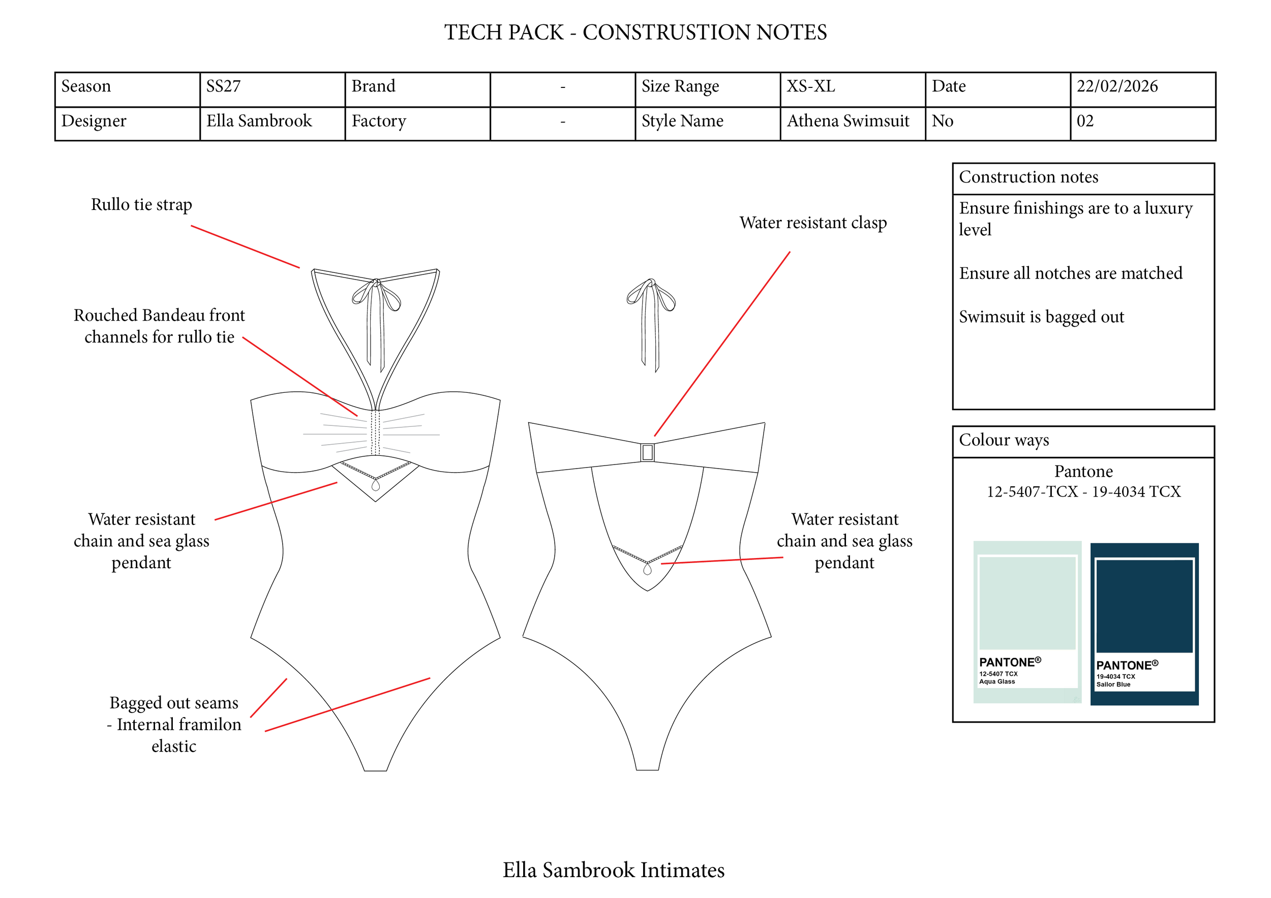 Swimwear Portfolio  Tech Pack