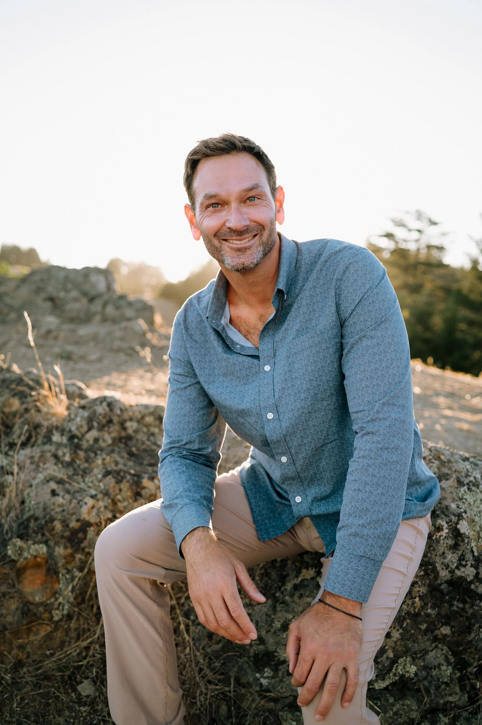 Chase Fontaine seated outdoors in Marin County