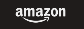 Amazon logo with white text and arrow on a black background