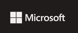 Microsoft logo on a black background