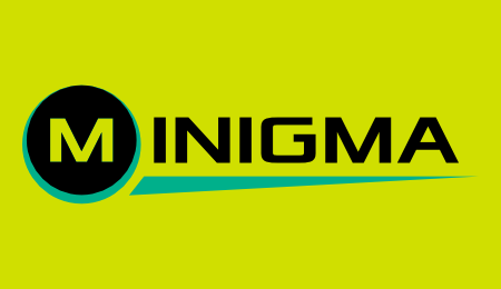 Minigma logo – teal and yellow-green variant for smart touchpoints