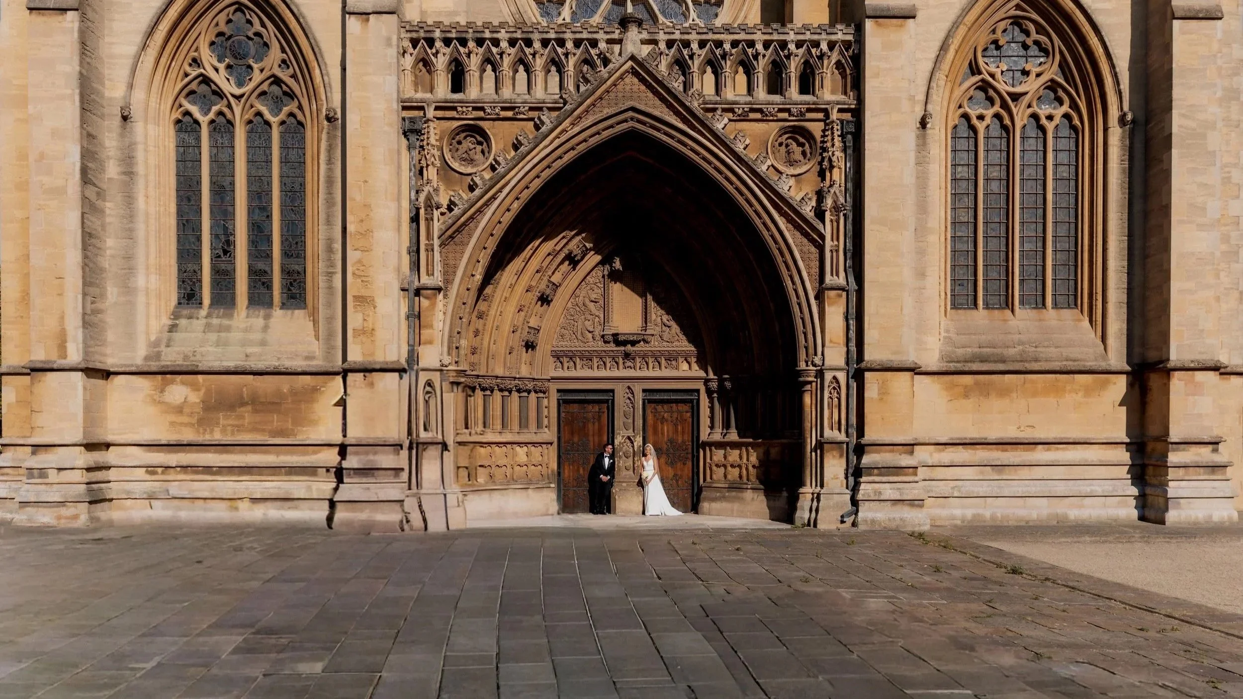 Newly weds after their wedding ceremony at the Bristol Royal Marriott Hotel