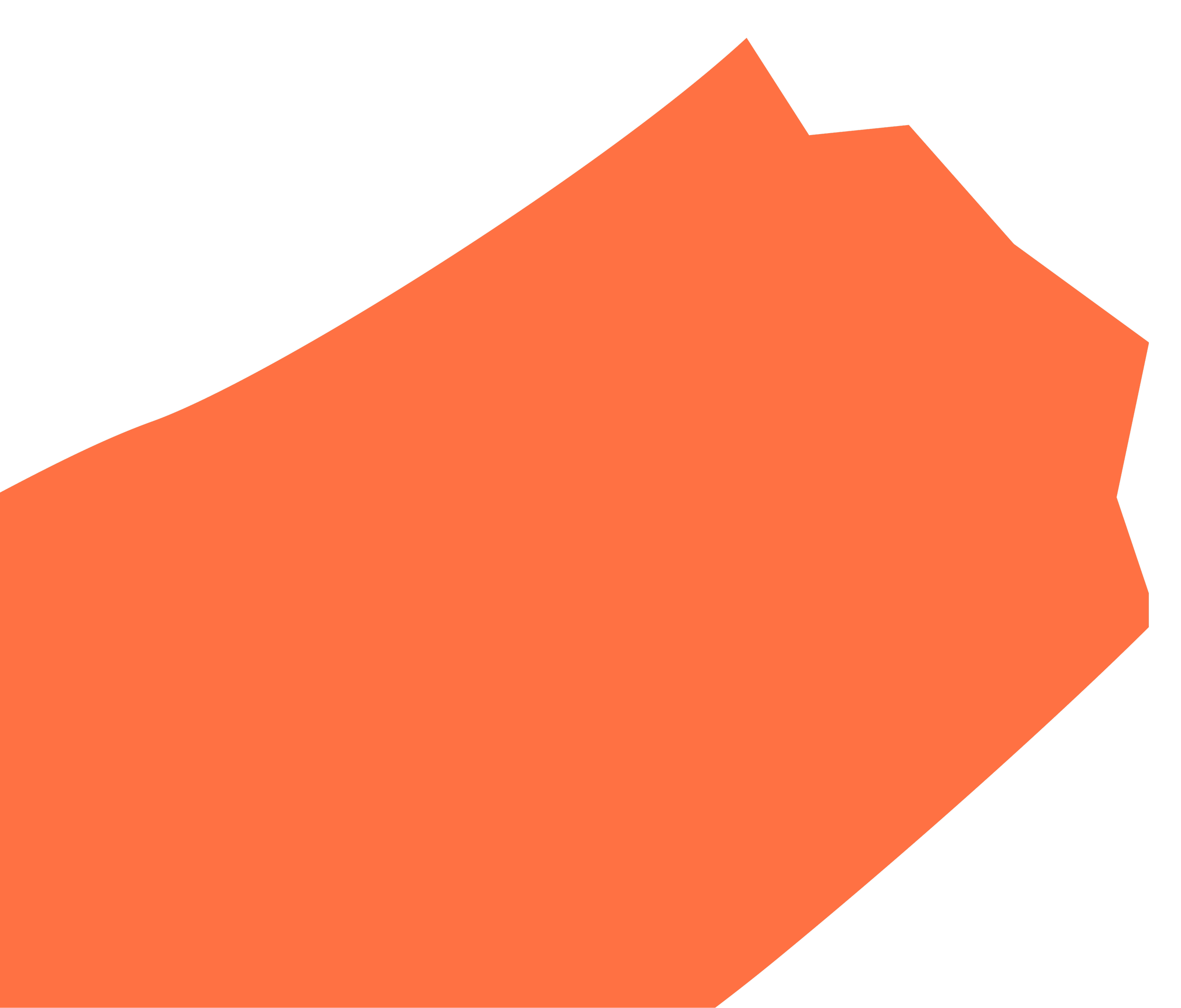 An orange abstract shape