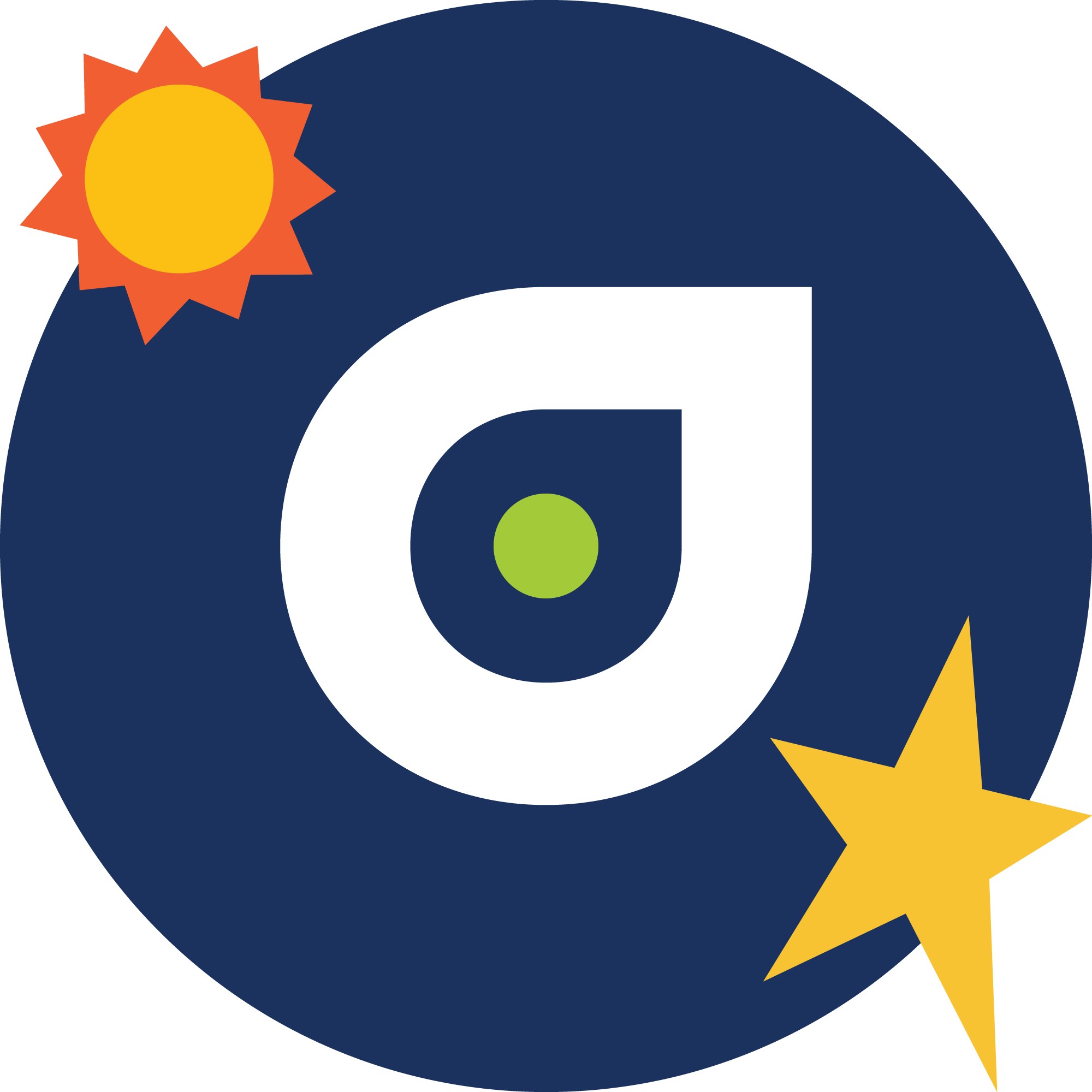 Resident Coordinator Graphic Blue, Stars, Sun