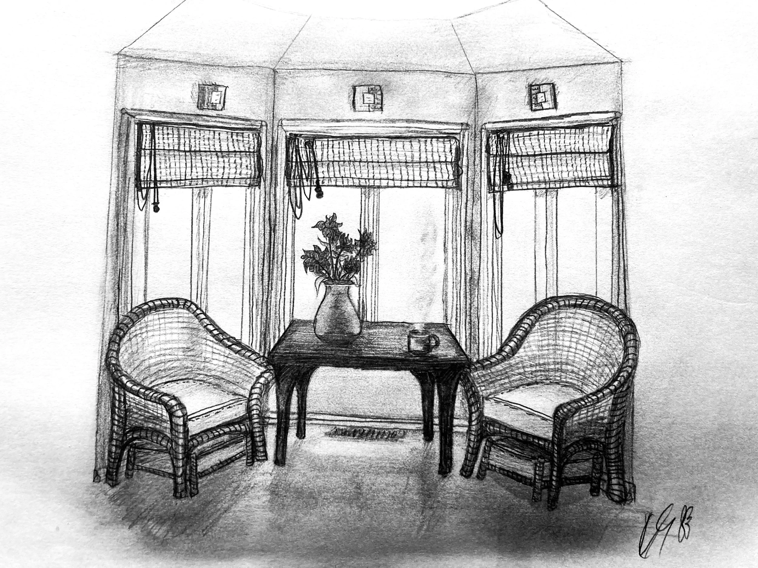 My House: Graphite, 7" x 9"