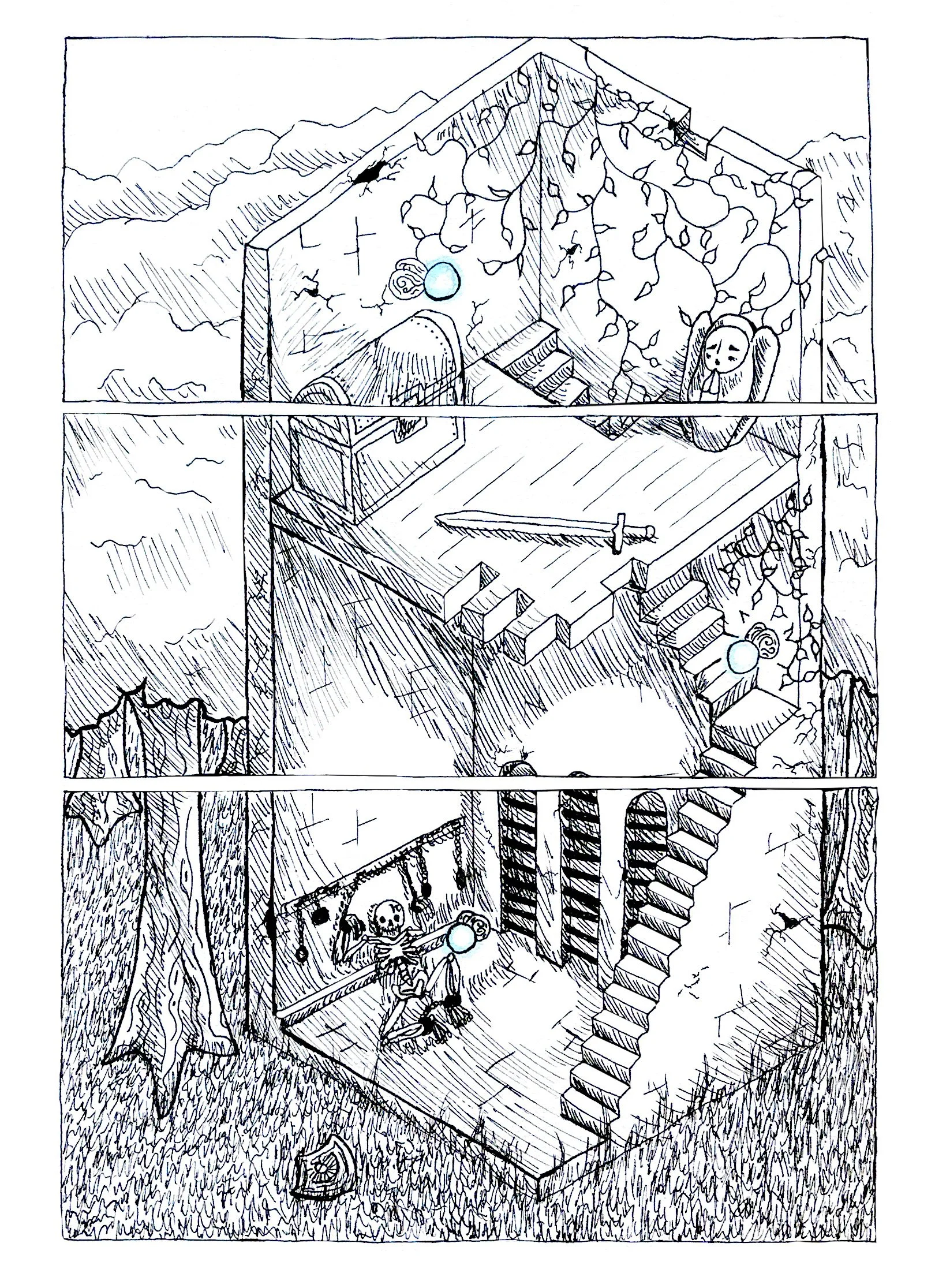 One Page Comic: Isometric Perspective Study - Inspiration from The Legend of Zelda: Breath of the Wild
