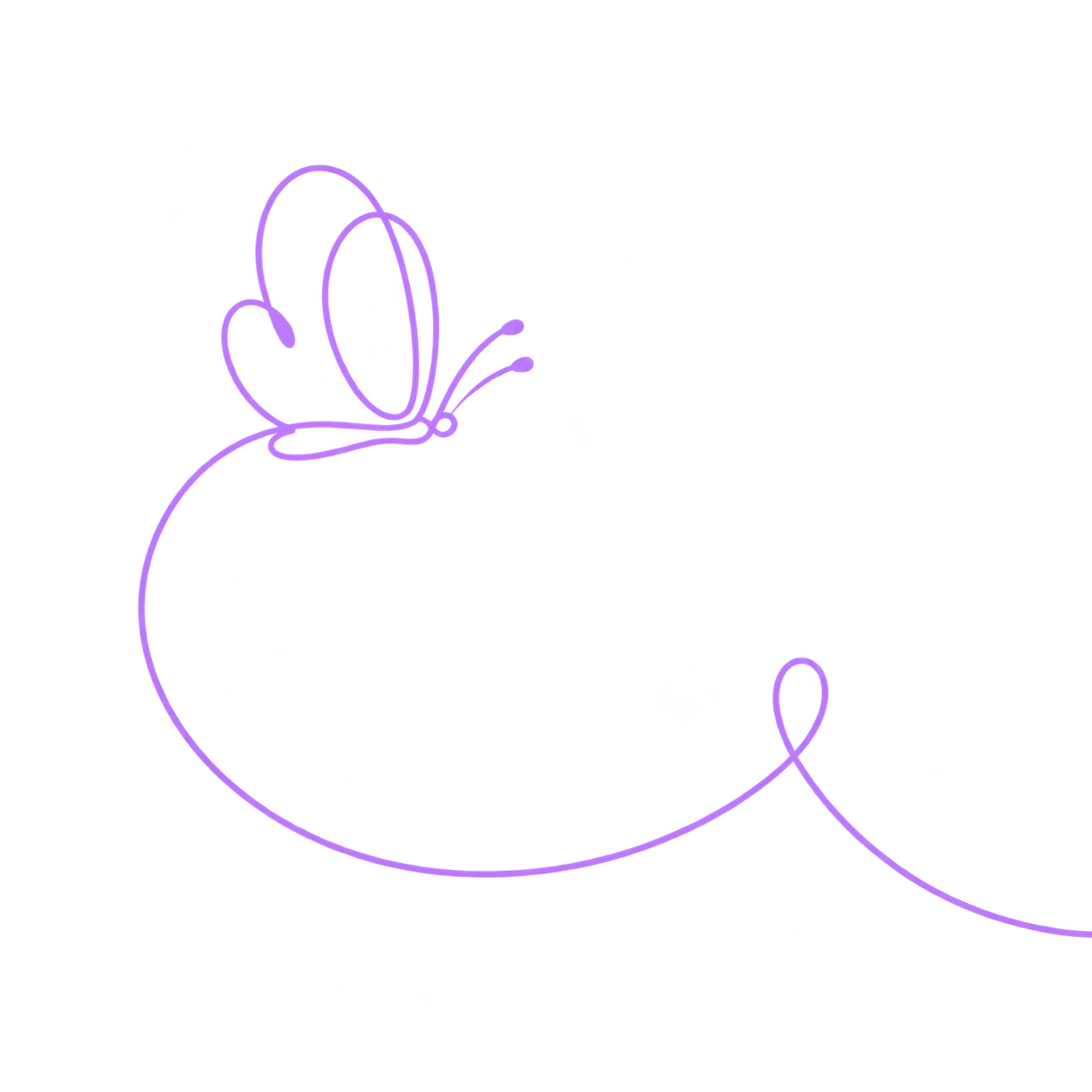Outline of purple butterfly