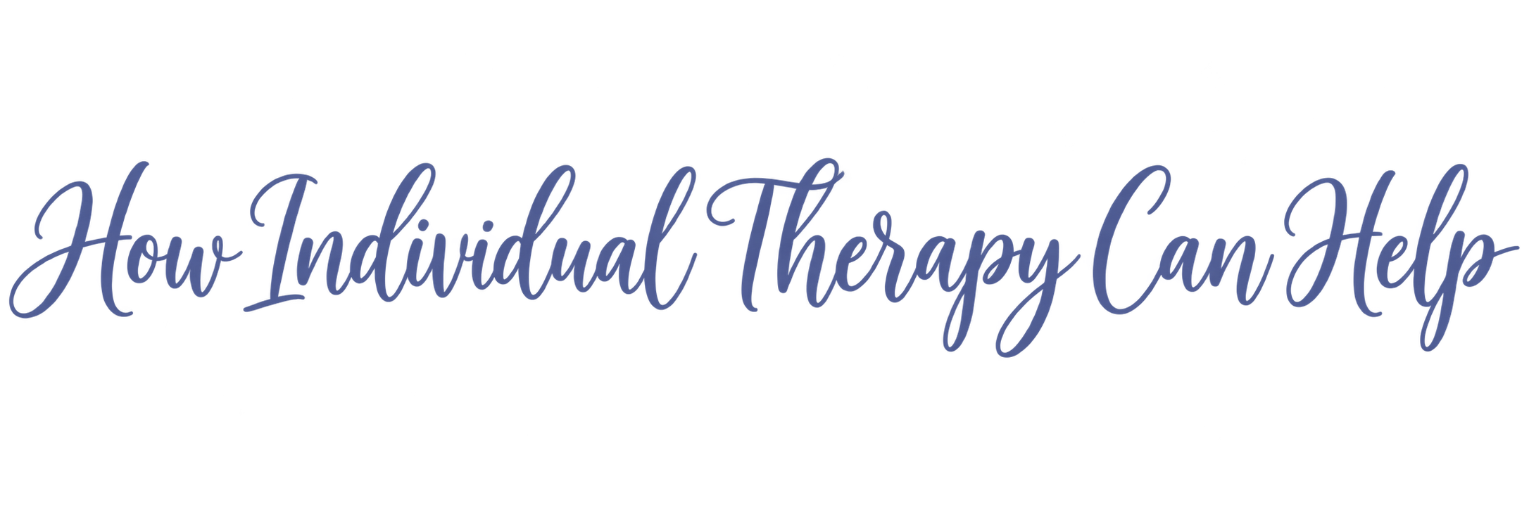 How Individual Therapy Can Help
