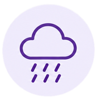 Cloud with rain falling from it, symbolizing rainy weather.