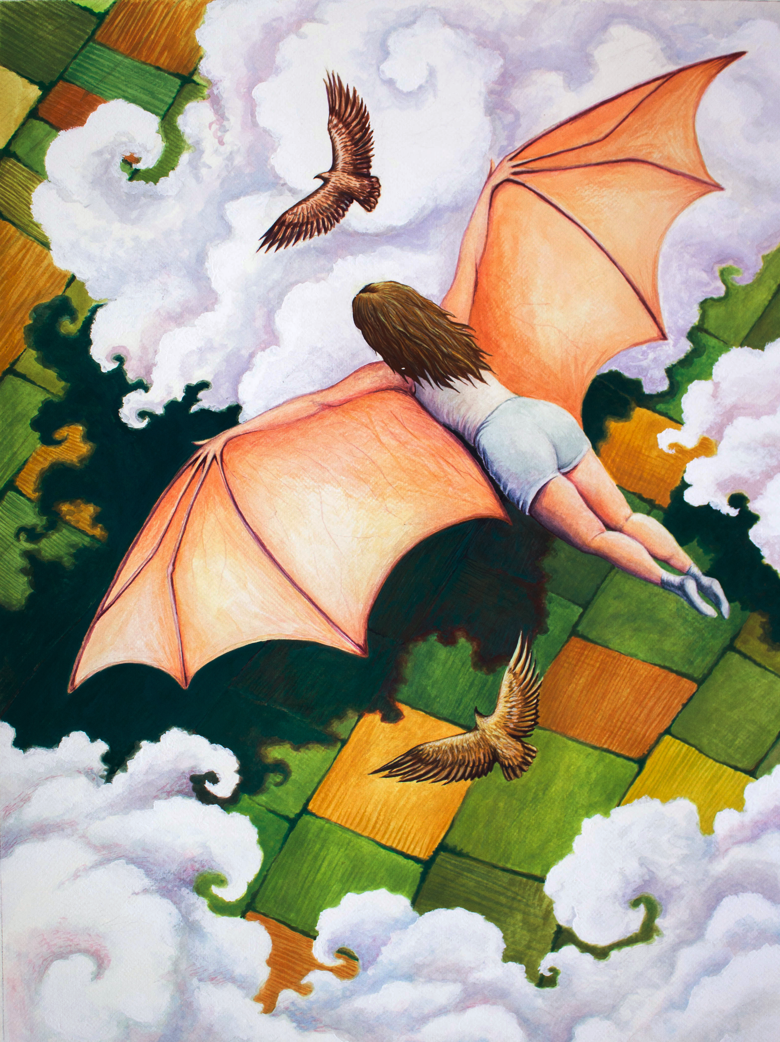 Wings, 17x23, gouache on paper