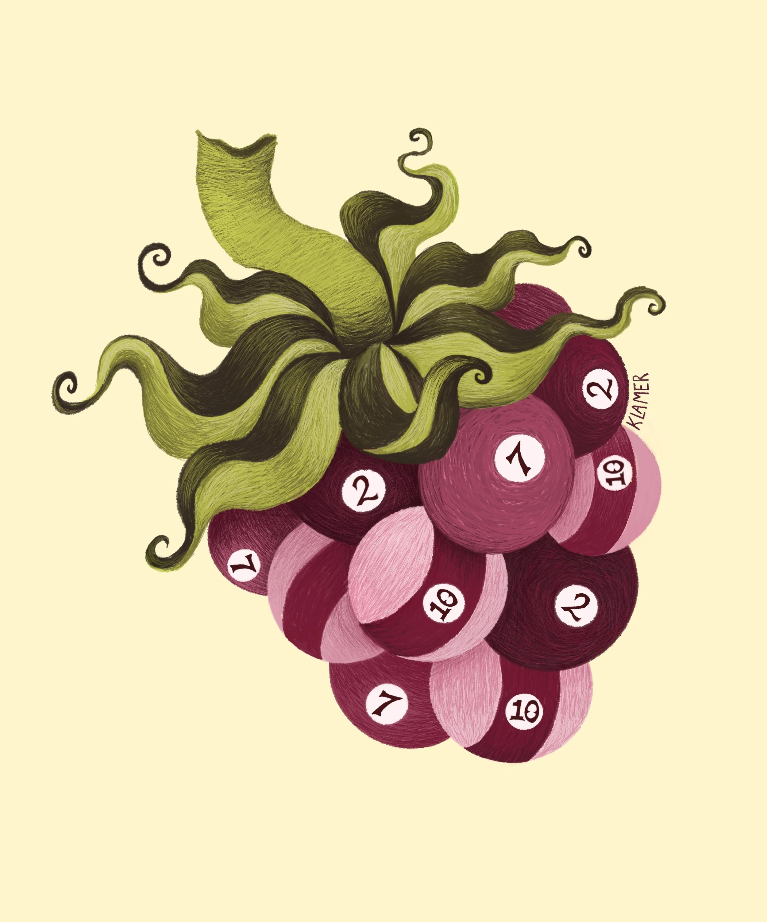 Pool Ball Berry, 8x10, Procreate