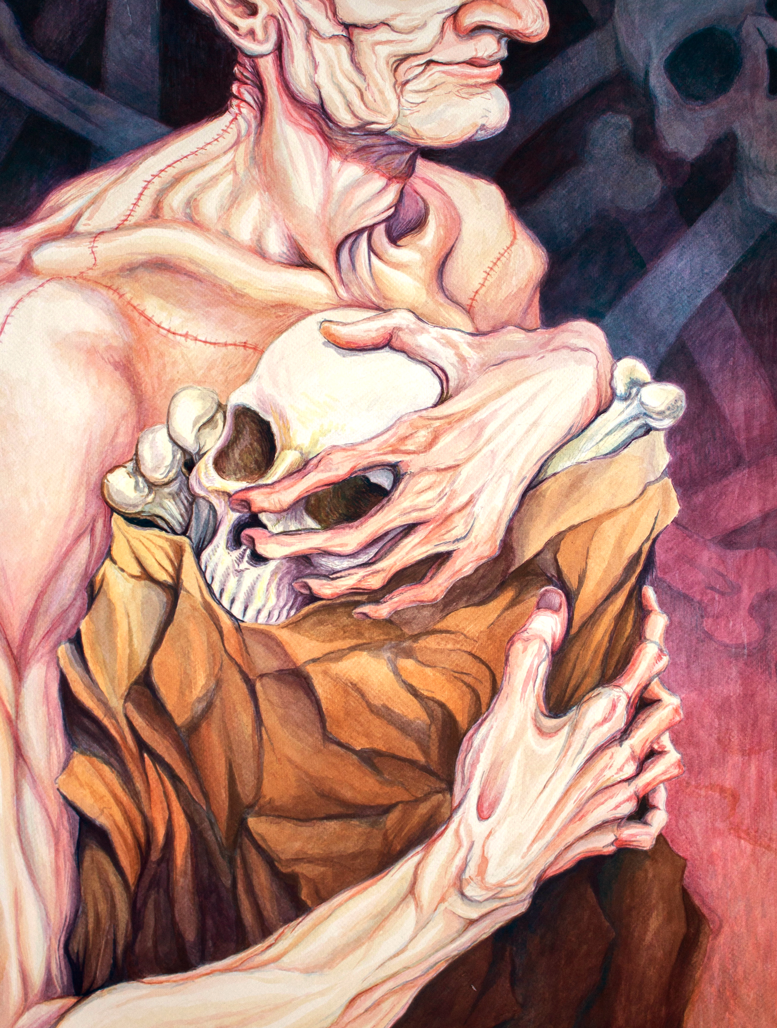 Mr. Jones' Bones, 17x23, gouache on paper