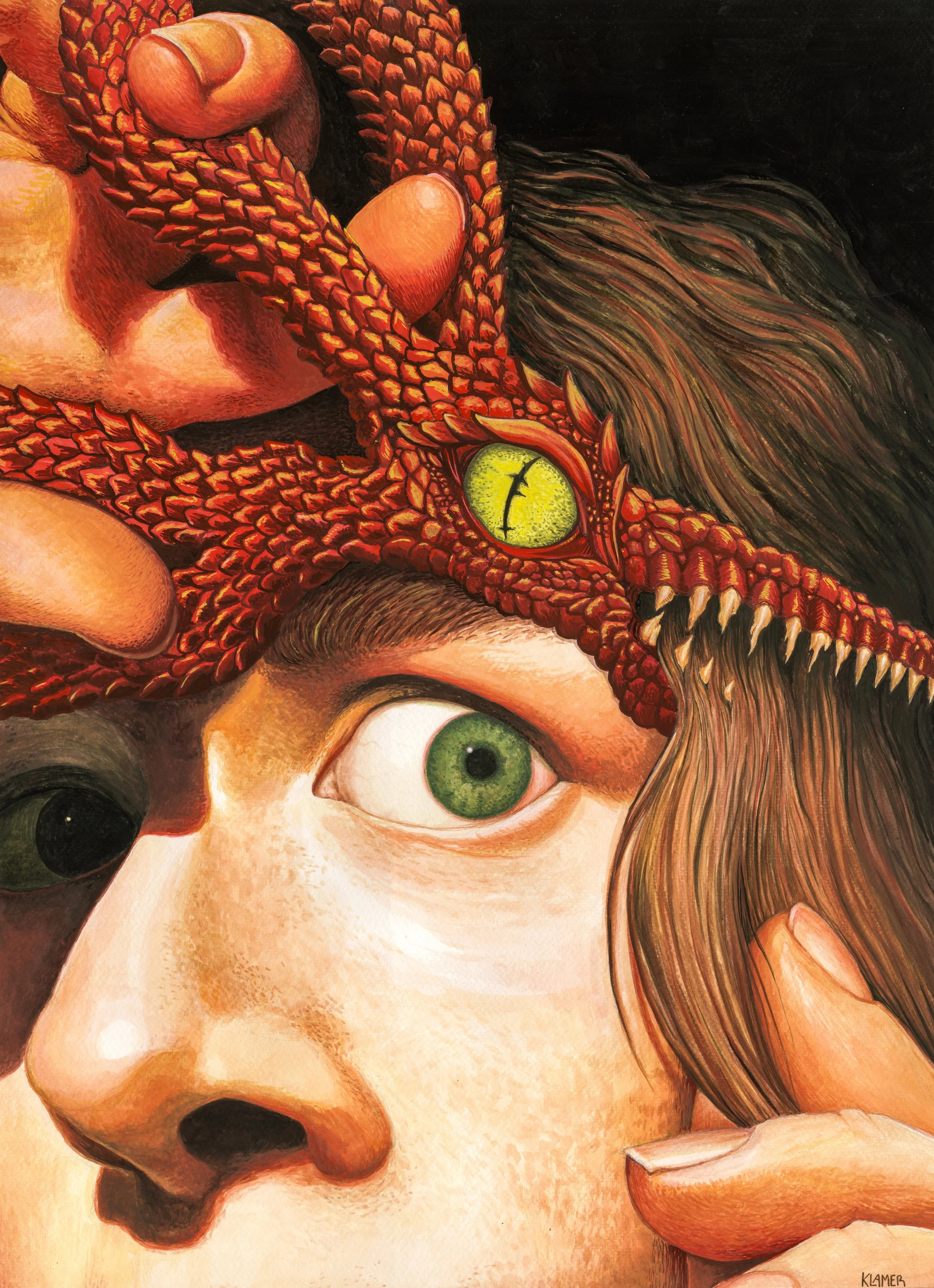 One Snip Won't Hurt, 16x22, gouache on paper