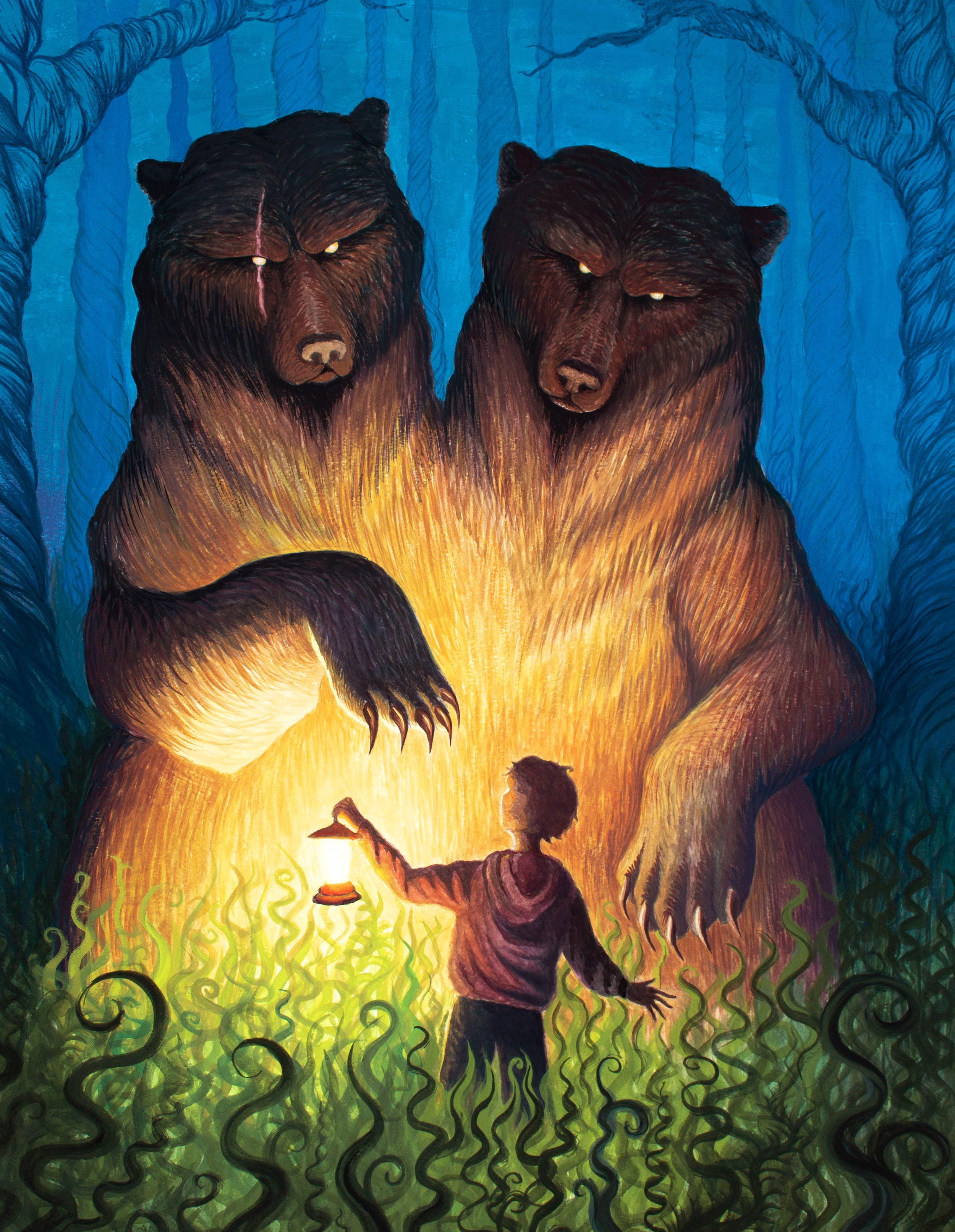 The Two-Headed Bear, 22x30, gouache on paper