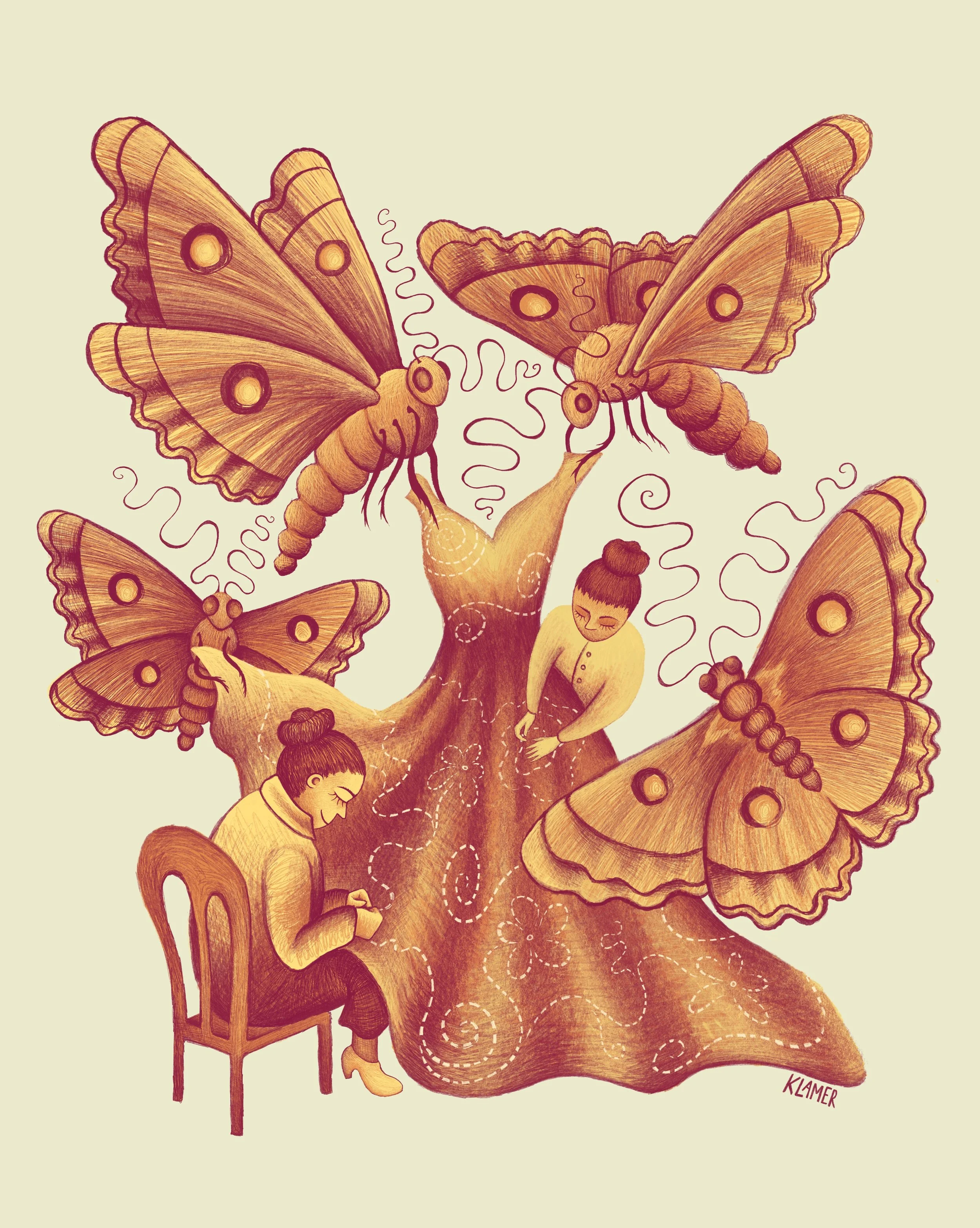 Giving Moth Holes a Makeover, 14x17, Procreate