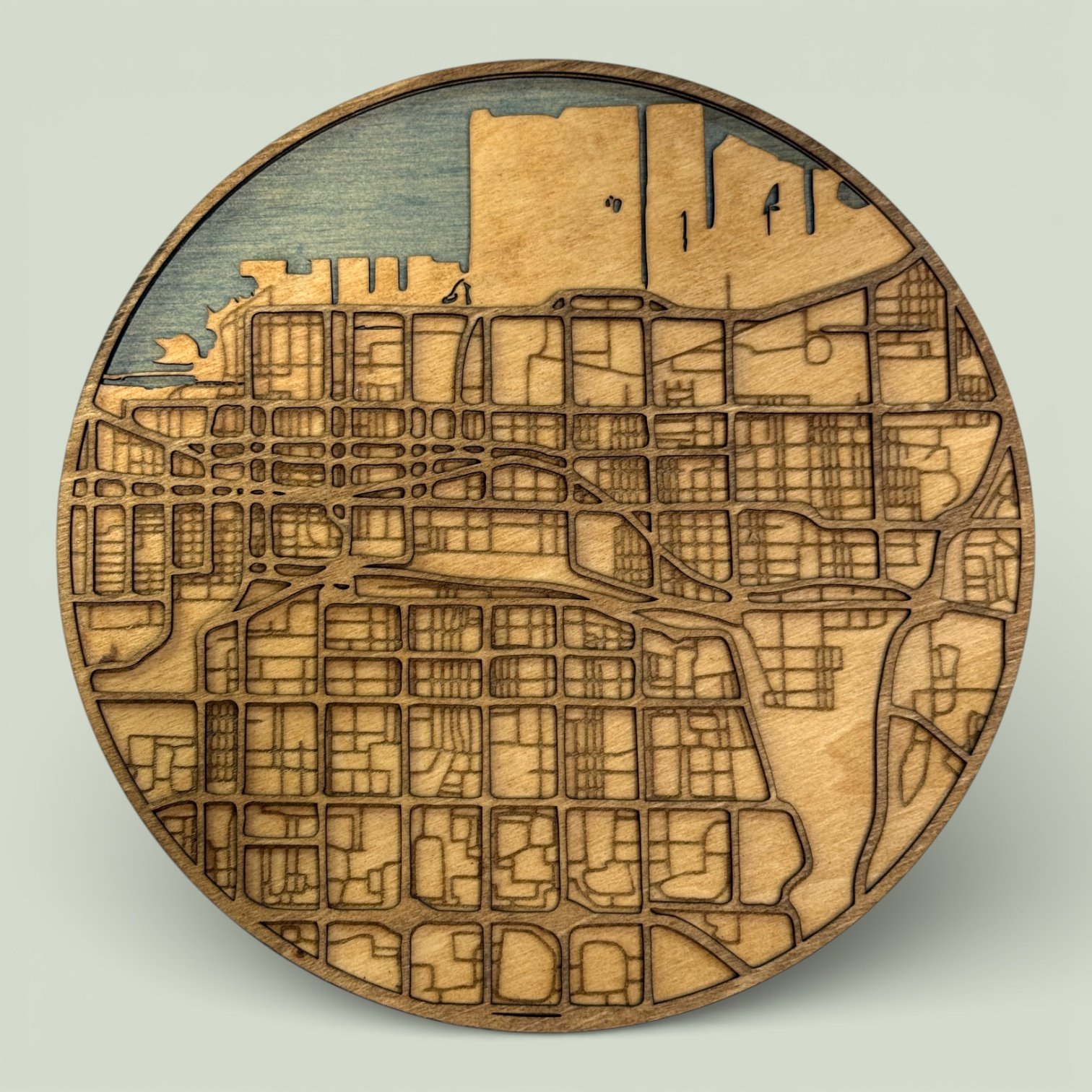 Greater Hamilton Area Laser-Cut Wood Map