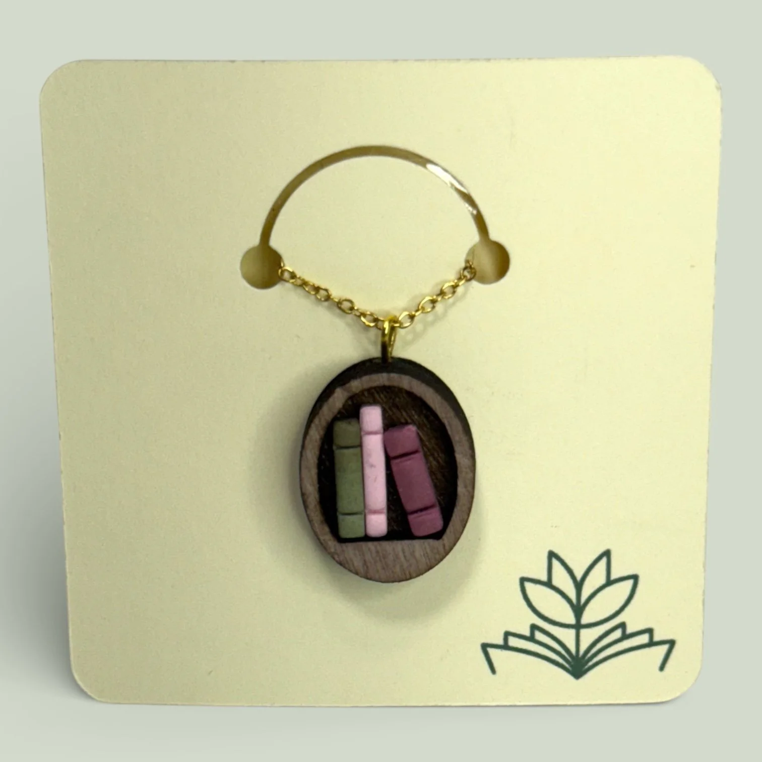 Mini Single Bookshelf Necklace