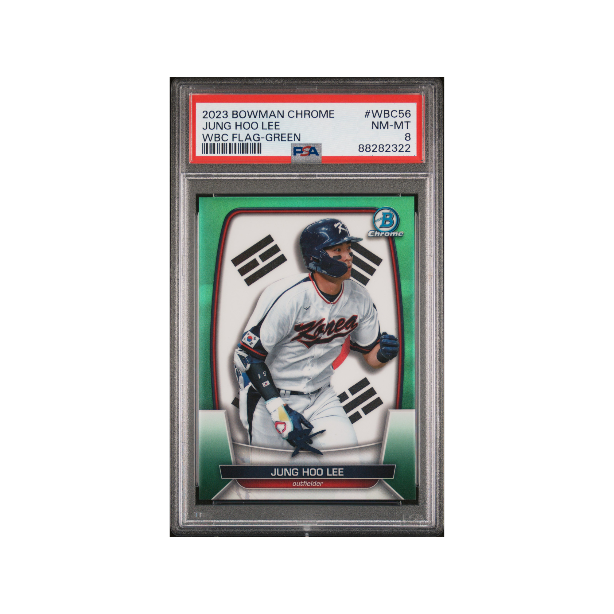2023 BOWMAN CHROME JUNG HOO LEE WBC FLAG-GREEN PSA #WBC56 NM-MT 8 88282322