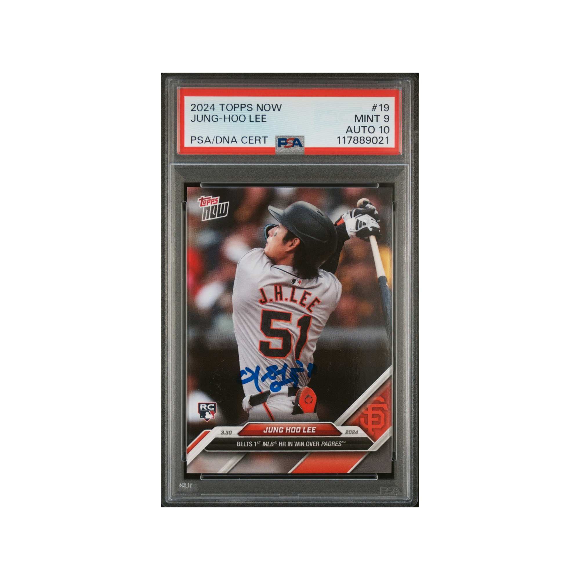 Jung Hoo Lee Korean Signed TOPPS NOW PSA 9 AUTO 10 SF GIANTS