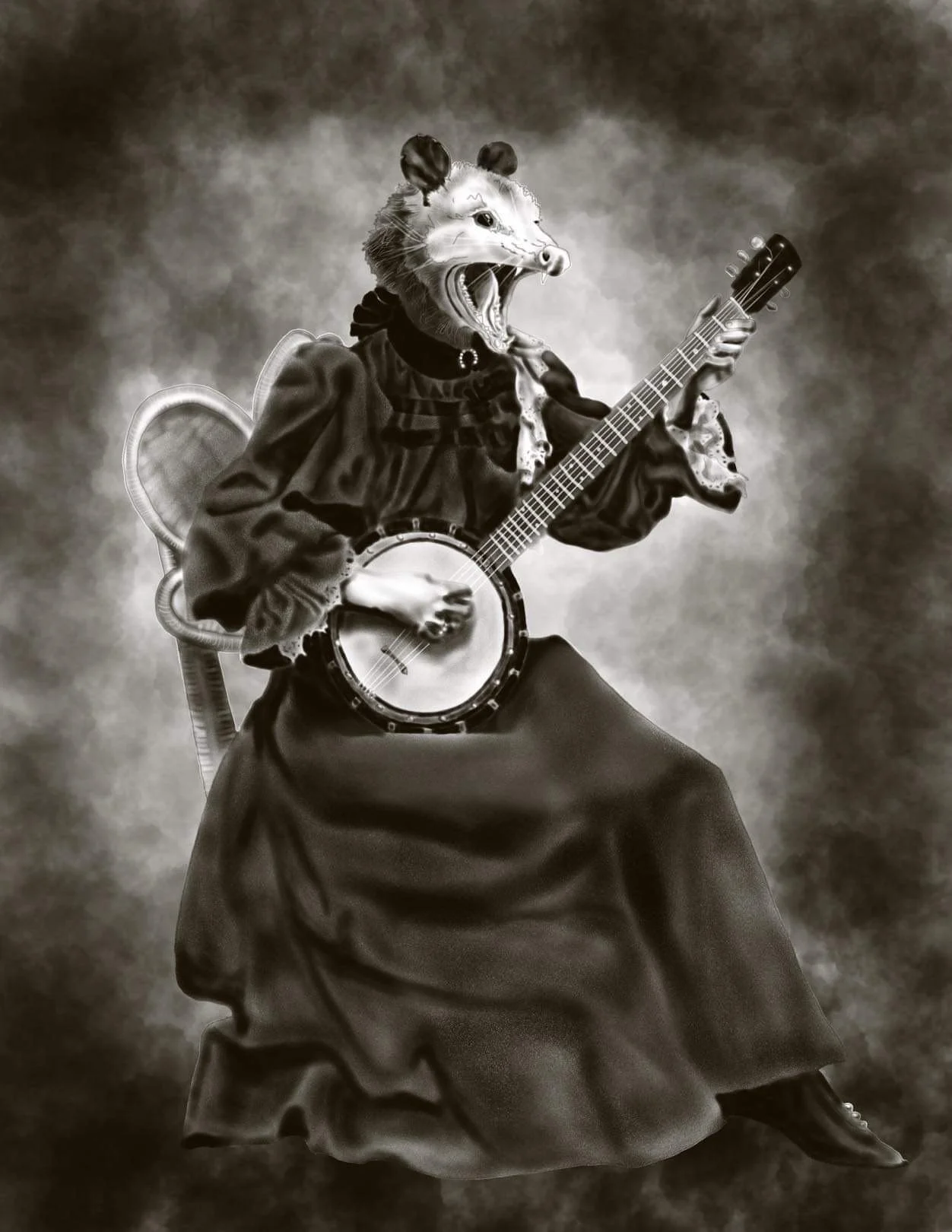 "Varmint Ensemble: The Opossum" 8.5x11in print