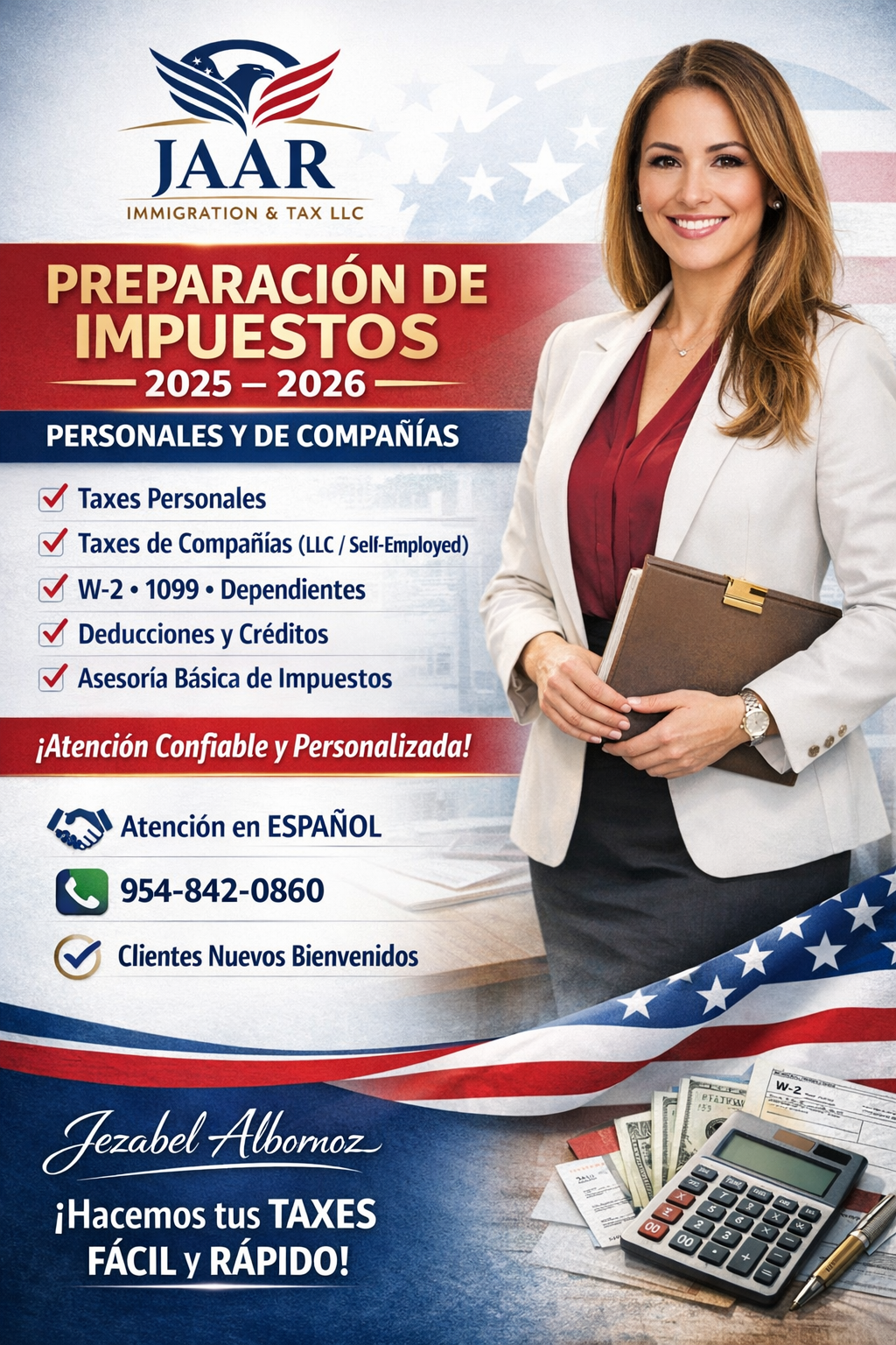 ✔️ Inmigración ✔️ Taxes personales y de compañías ✔️ Notaría y trámites legales