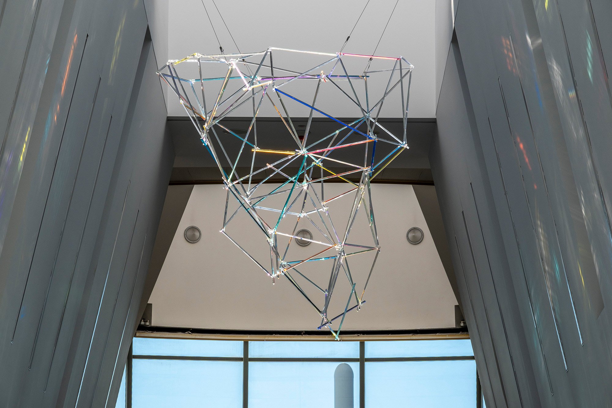 Tip of the Iceberg (San Diego Int'l Airport), 2025
Dichroic-laminated acrylic, 73 x 69.25 x 61 inches
Photo: Pablo Mason