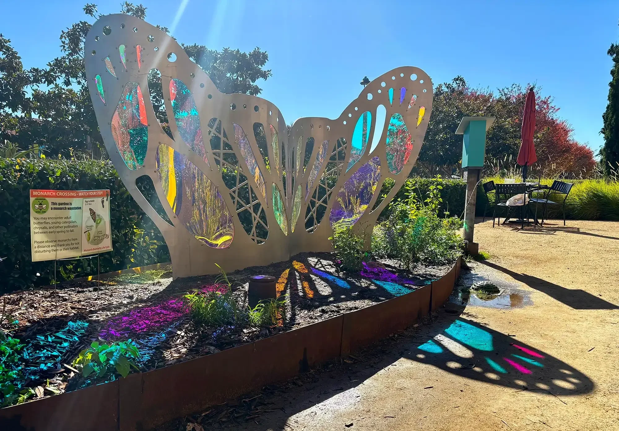 Garden of Transformation (Liberty Station), 2024
Steel, dichroic-laminated acrylic, plants, 6 x 18 x 5 feet