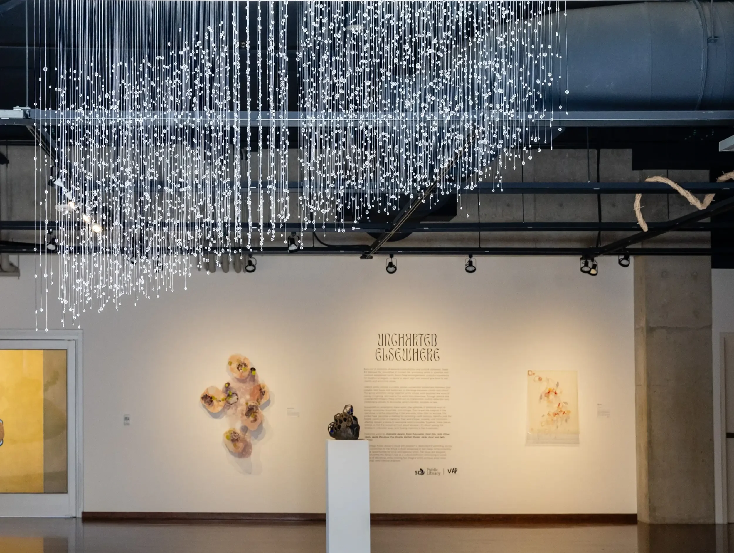Shape of Light, 2025
Hand-made resin orbs, monofilament, 60 x 60 x 60 inches
Photo: Scott Norland