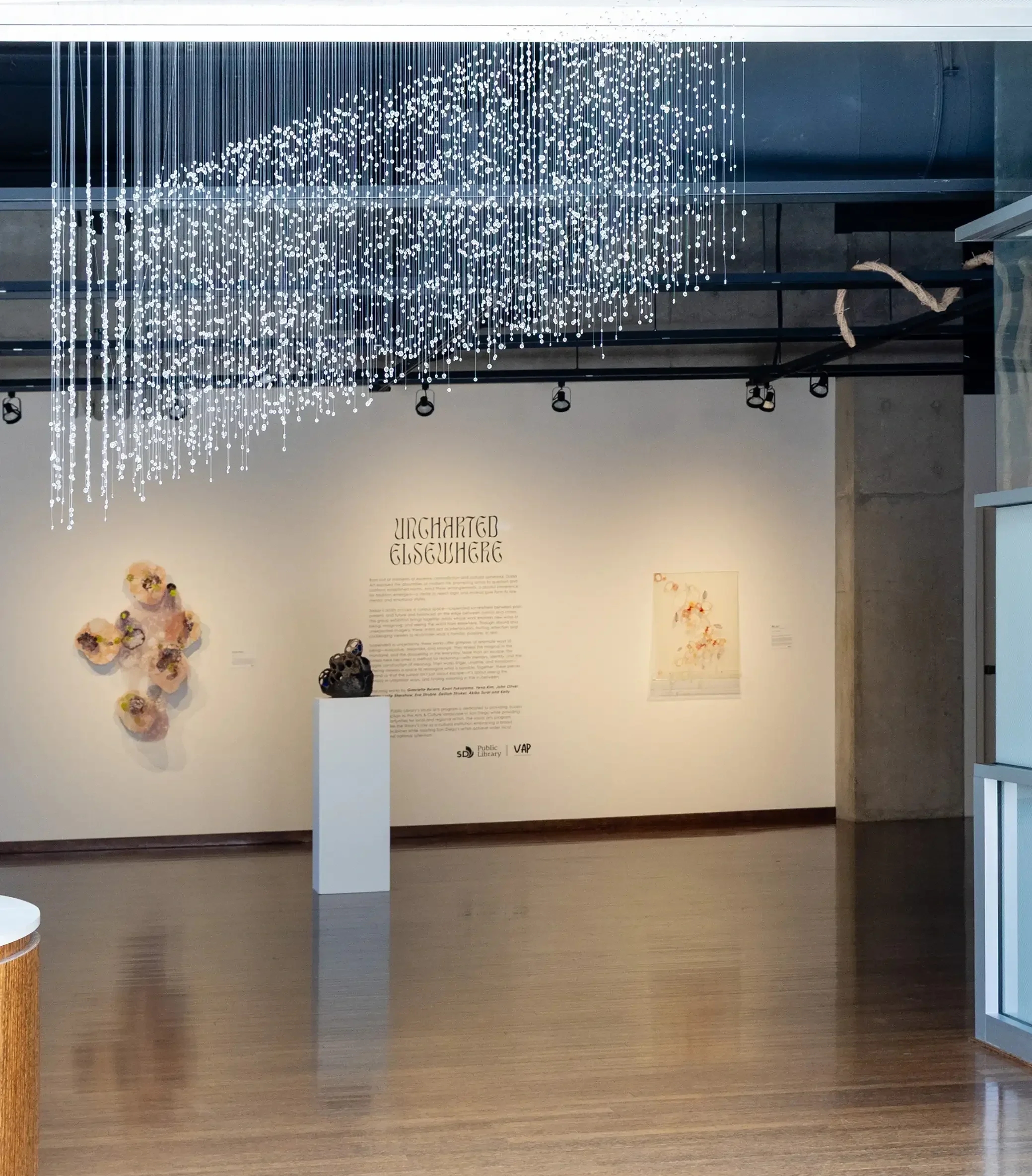 Shape of Light, 2025
Hand-made resin orbs, monofilament, 60 x 60 x 60 inches
Photo: Scott Norland