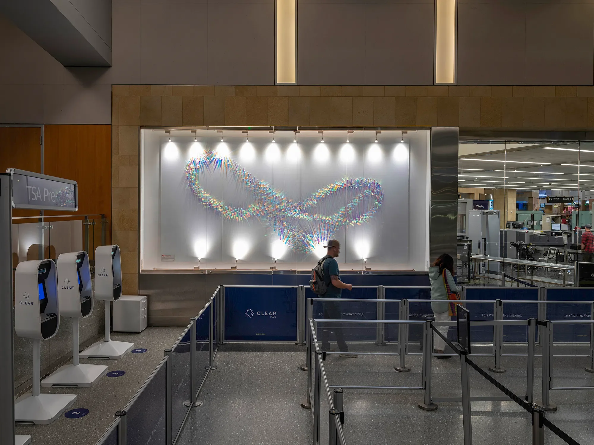 Faverig Sol (San Diego Int'l Airport), 2023
Dichroic film on foam board, 96 x 192 x 4 inches
Photo: Pablo Mason