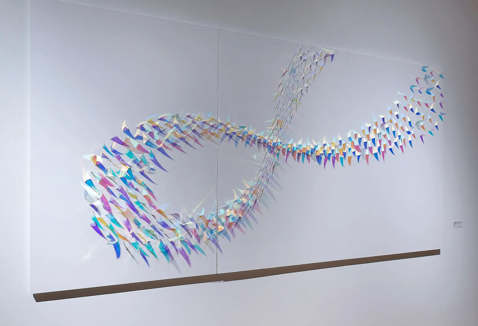 Undercurrent, 2023
Dichroic film on foam board, 45 x 90 x 4 inches