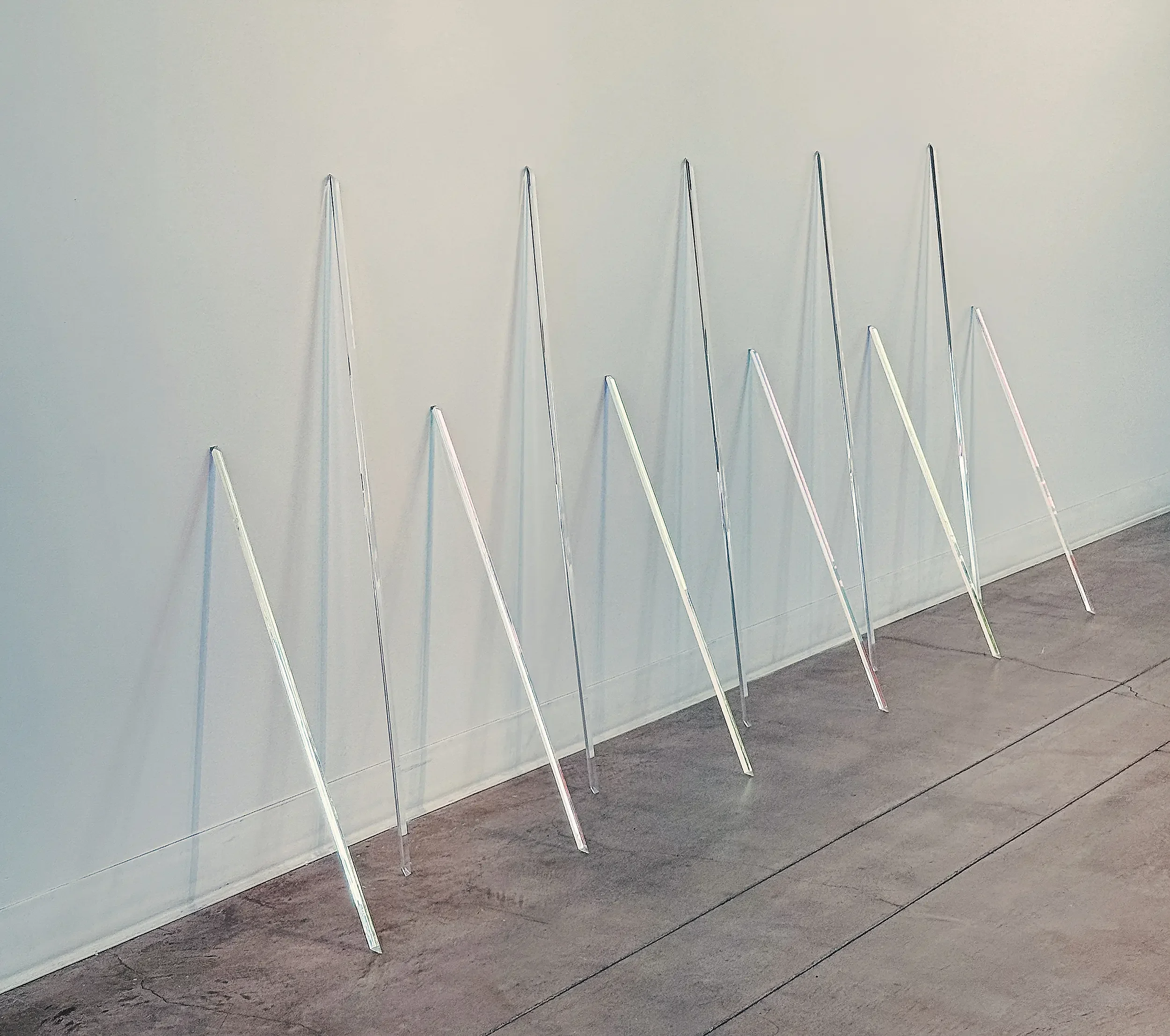 Flux, 2025
Dichroic-laminated acrylic, 39 x 108 x 12 inches