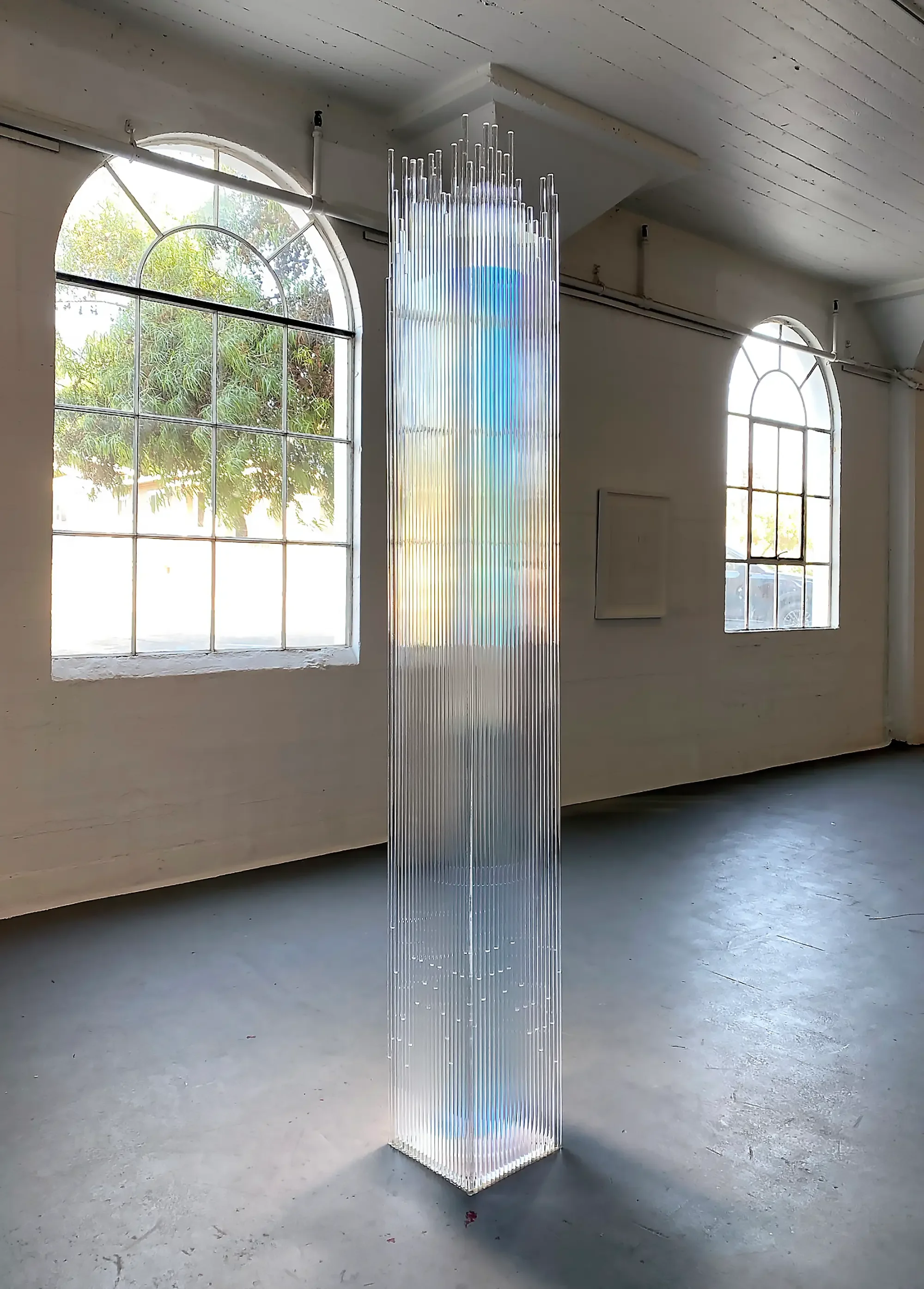 Totem, 2020
Acrylic and dichroic film, light, 92 x 11.5 x 11.5 inches
Photo: Michael James Armstrong