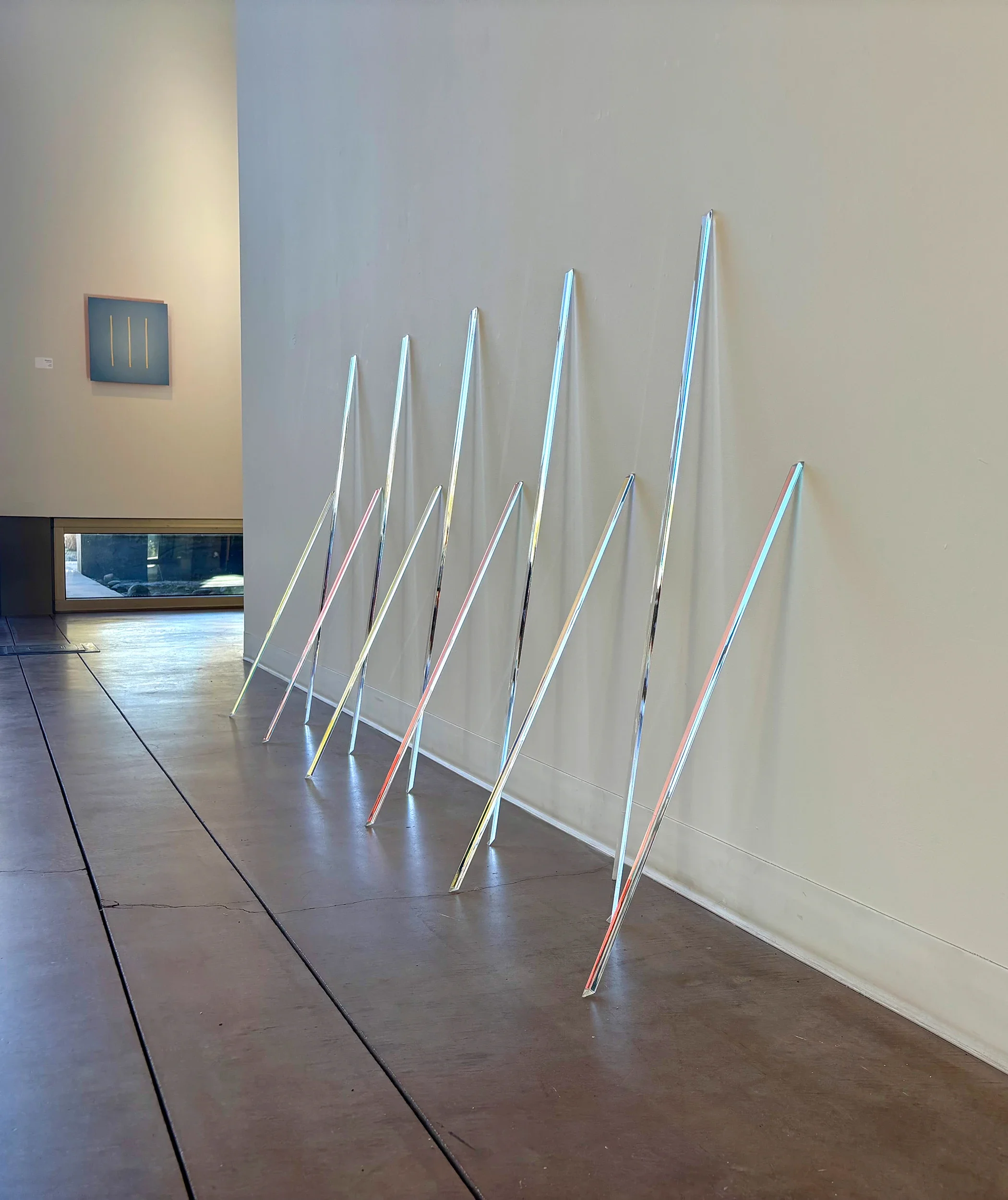 Flux, 2025
Dichroic-laminated acrylic, 39 x 108 x 12 inches