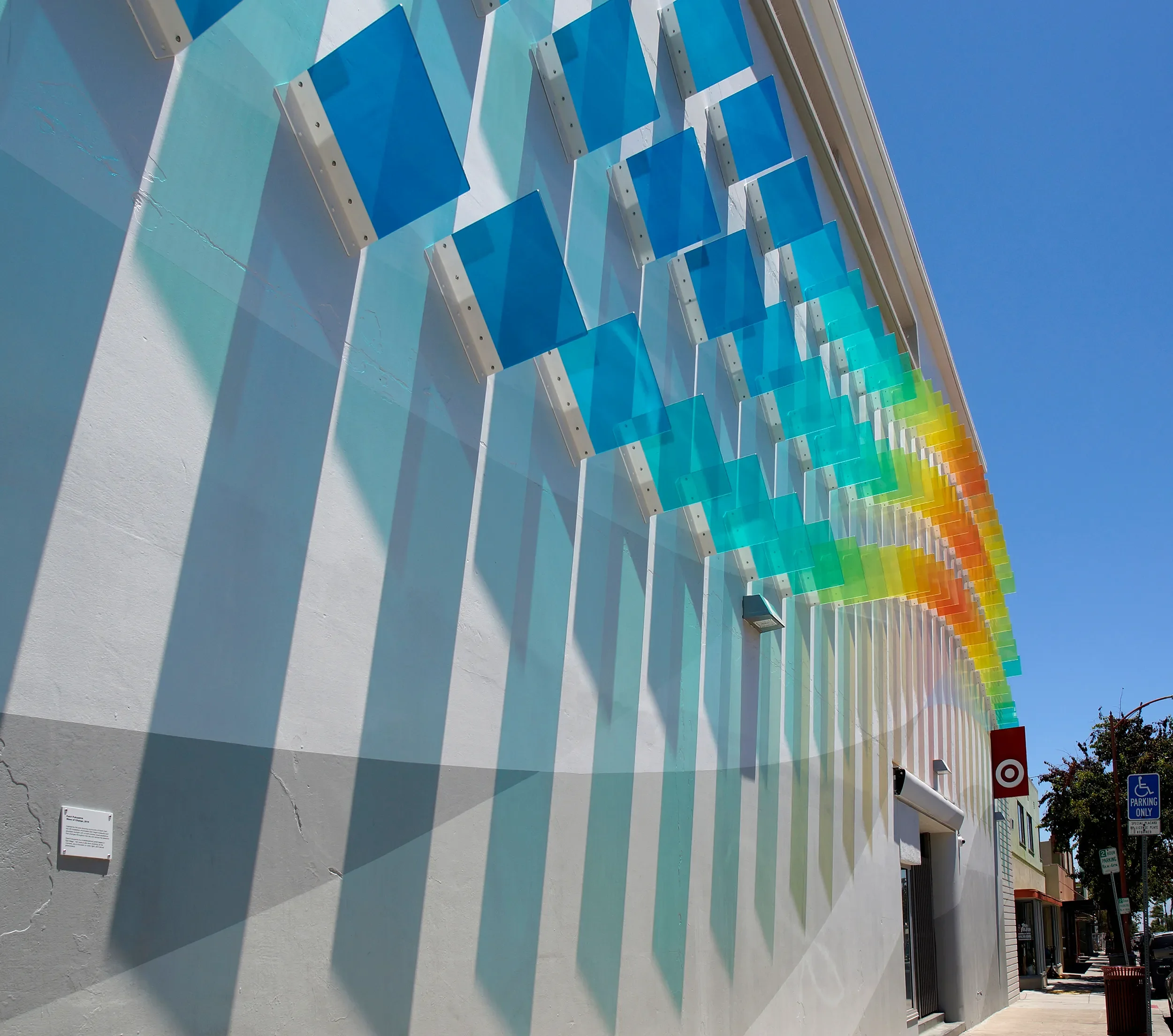 Wave of Change (Target North Park), 2019
Polycarbonate, metal brackets, paint, 35 x 80 x 2 feet