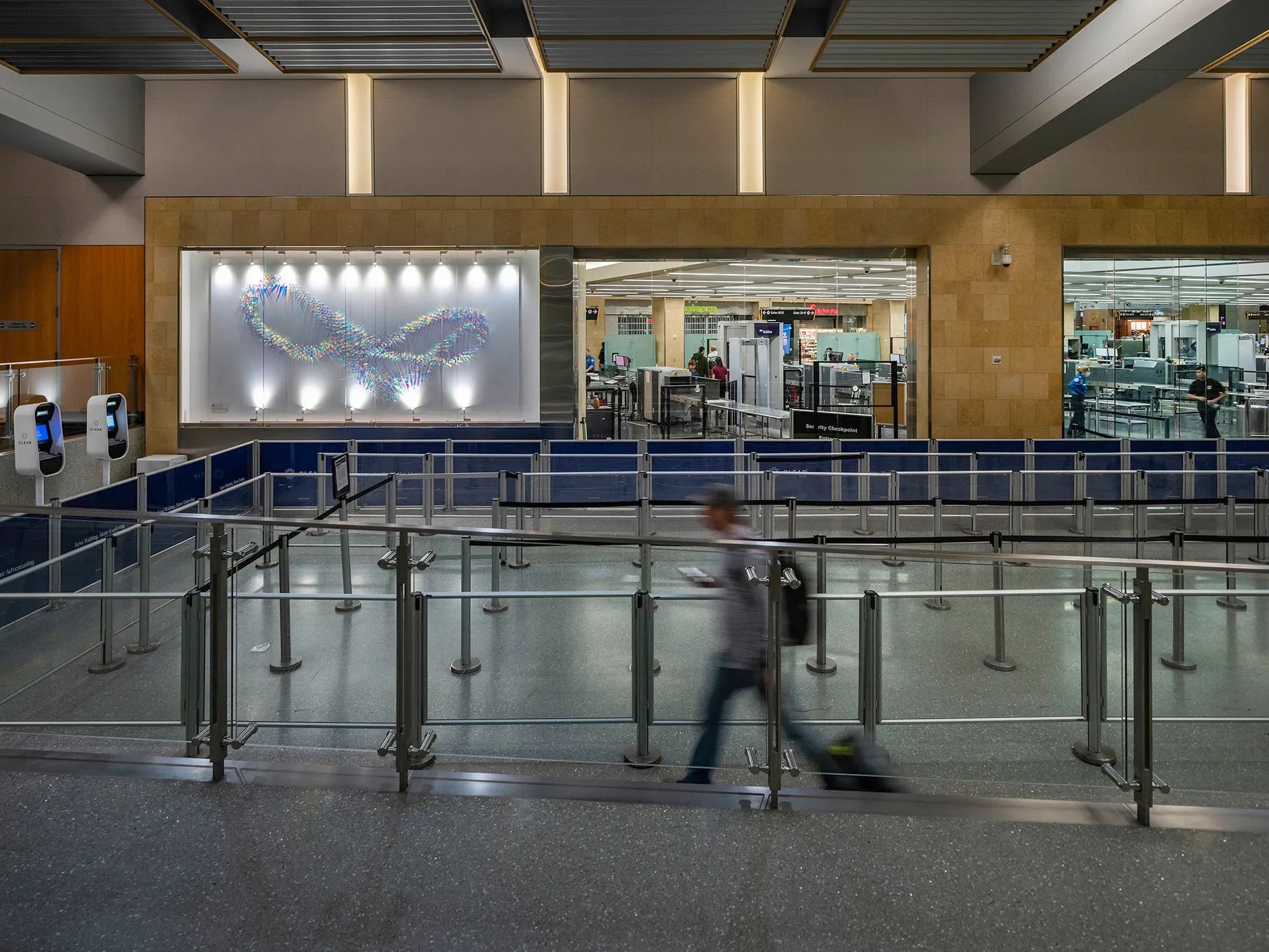 Faverig Sol (San Diego Int'l Airport), 2023
Dichroic film on foam board, 96 x 192 x 4 inches
Photo: Pablo Mason