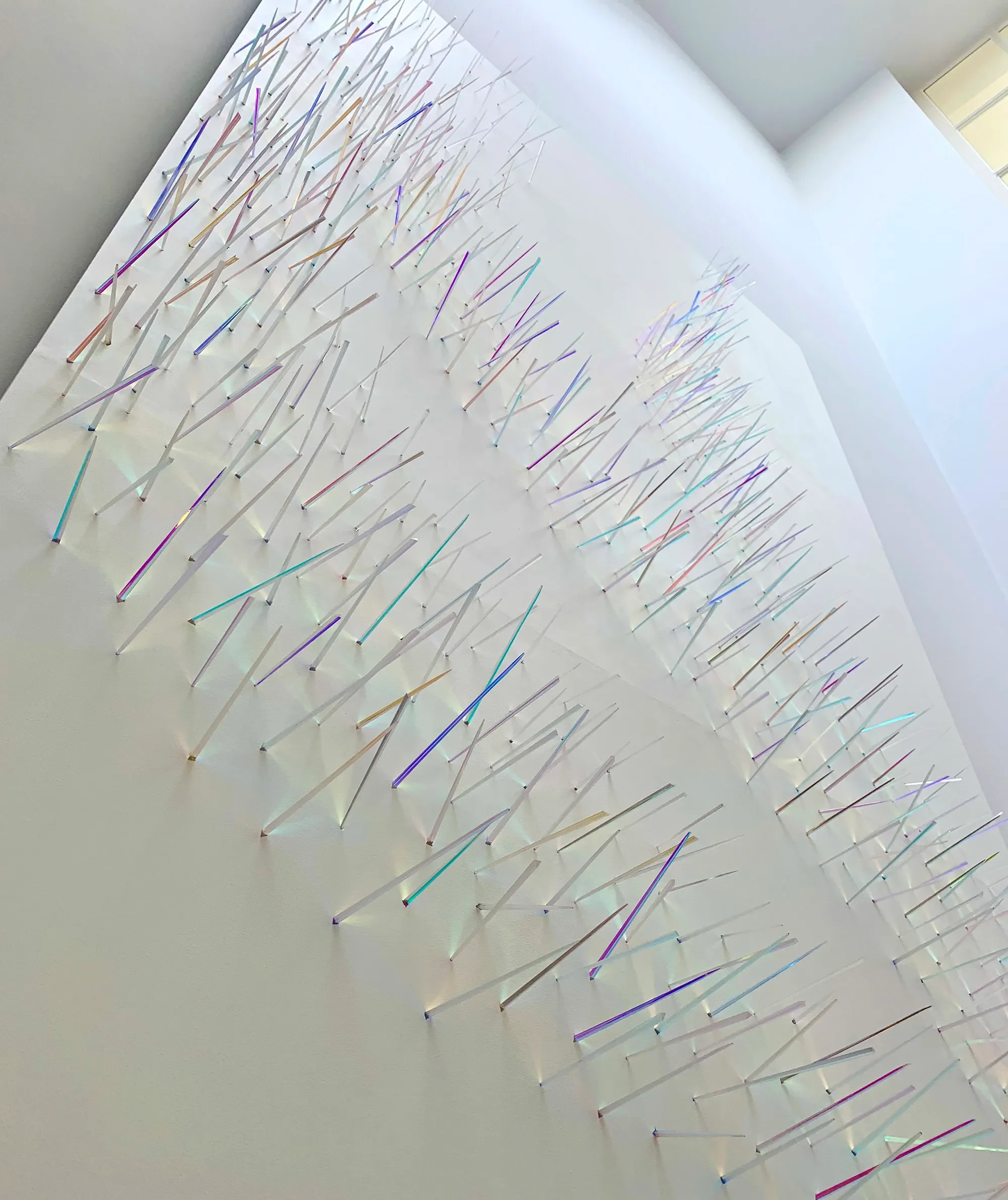 Murmuration (Panoptès Collection), 2022
Dichroic-laminated acrylic on painted board, 102 x 60 x 7 inches