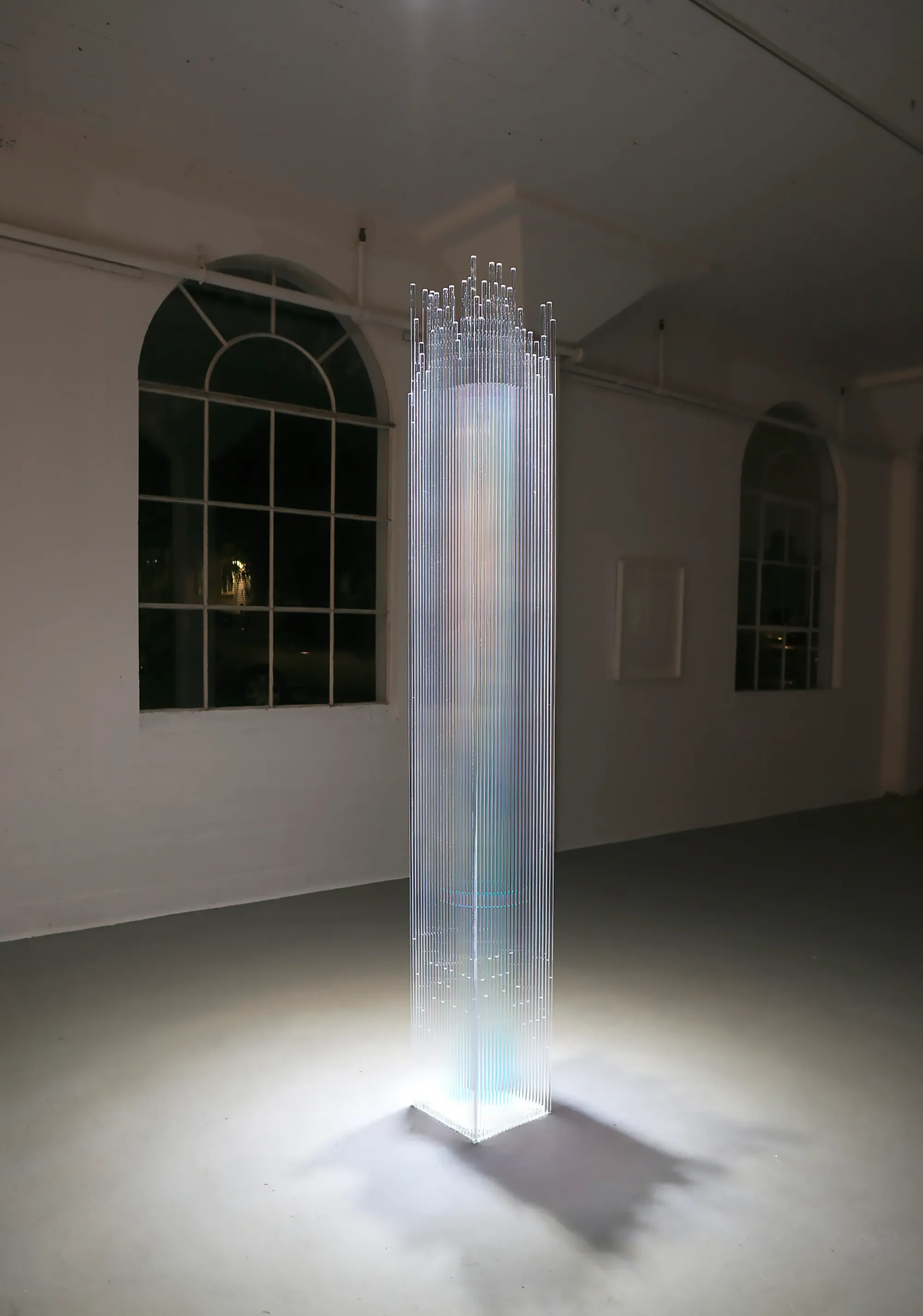 Totem, 2020
Acrylic and dichroic film, light, 92 x 11.5 x 11.5 inches