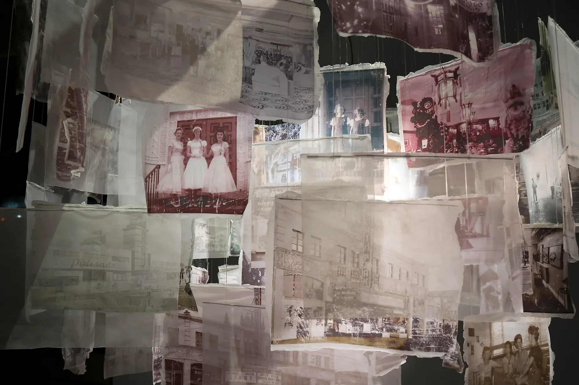 Shape of Memory, 2021
Acrylic gel, fabric, monofilament, light, 144 x 60 x 60 inches